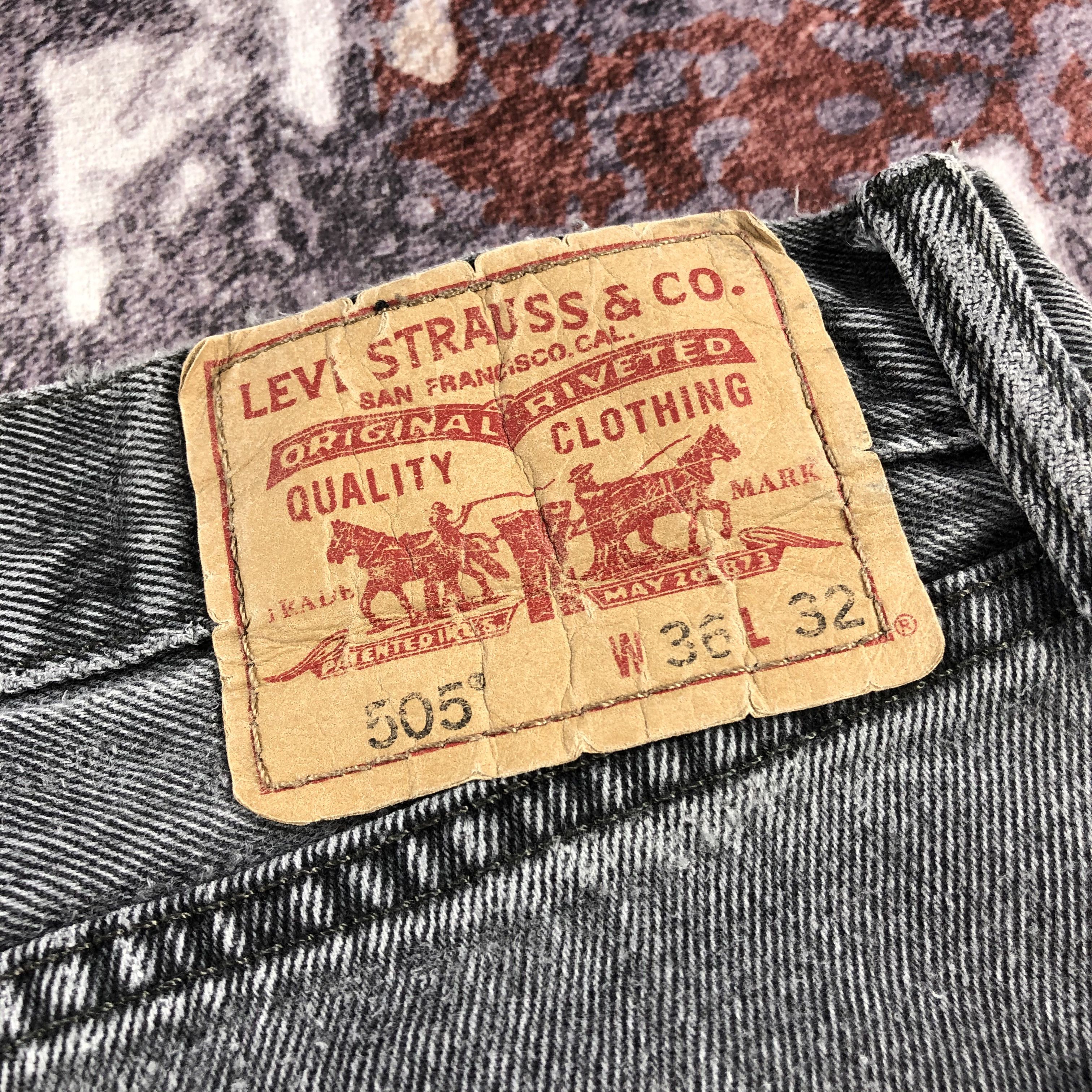 Levi's × Vintage Vintage Levis 505 Faded Black Jeans-JM2679 Size US 36 / EU 52 - 6 Thumbnail