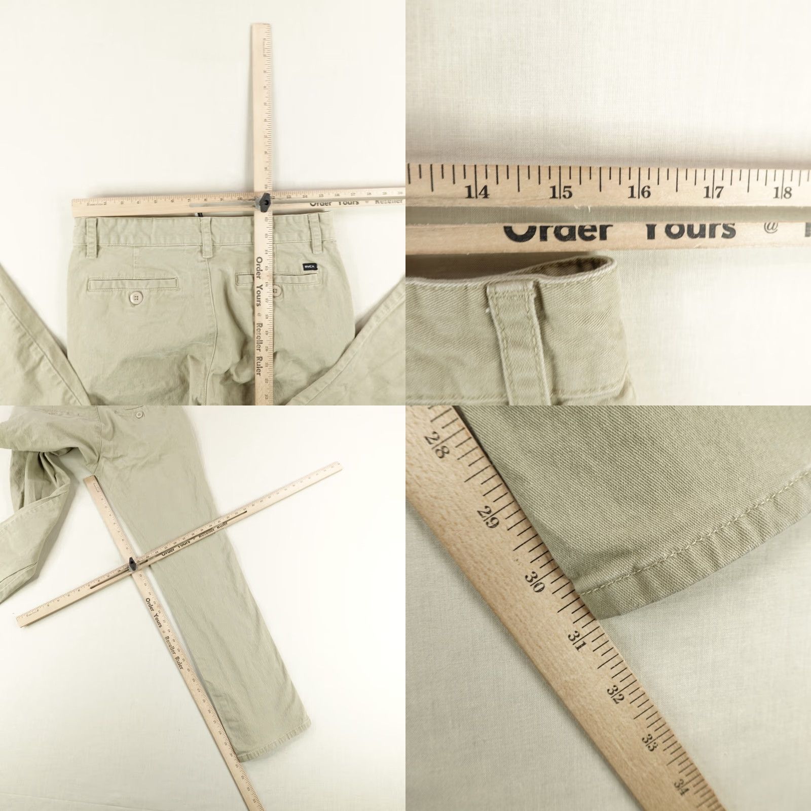 RVCA RVCA Pants Mens 31 Khaki Beige All Time Chino Straight Leg Skater Stretch Twill Casual Workwear Travel Lounge Mens 31 Khaki Beige Size US 31 - 8 Thumbnail