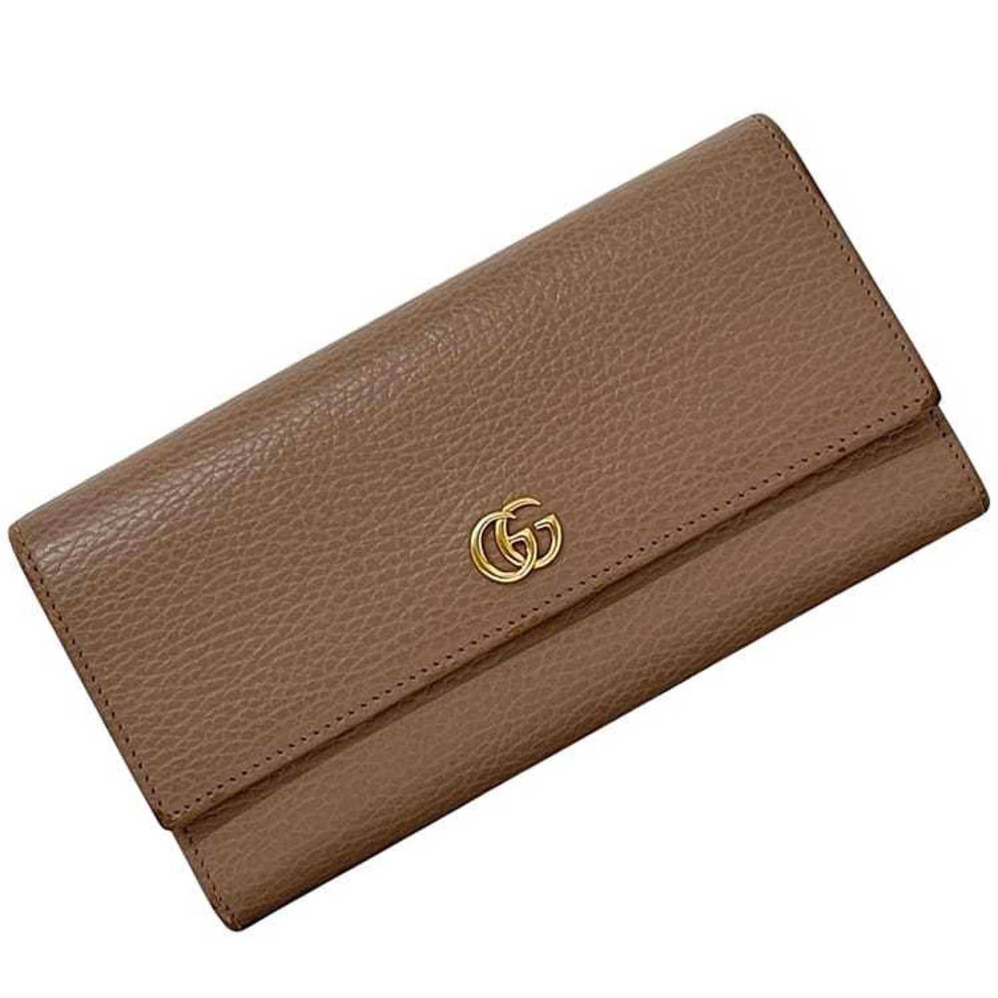Gucci Gucci GG Bifold Long Wallet ec-24304 Pink Beige Marmont 456116 Leather 520981 GUCCI Men's and Women's Size ONE SIZE - 1 Thumbnail