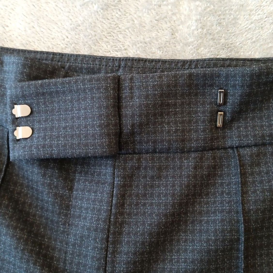 Vintage Zac & Rachel Pants Womens Medium Blue Geometric Pull On Stretch Ankle Straight Size 32" / US 10 / IT 46 - 5 Thumbnail