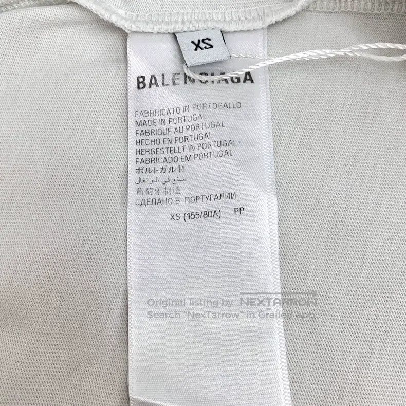 Balenciaga Balenciaga White Logo Letter Embroidered Cotton Crew Neck Size US XS / EU 42 / 0 - 6 Thumbnail