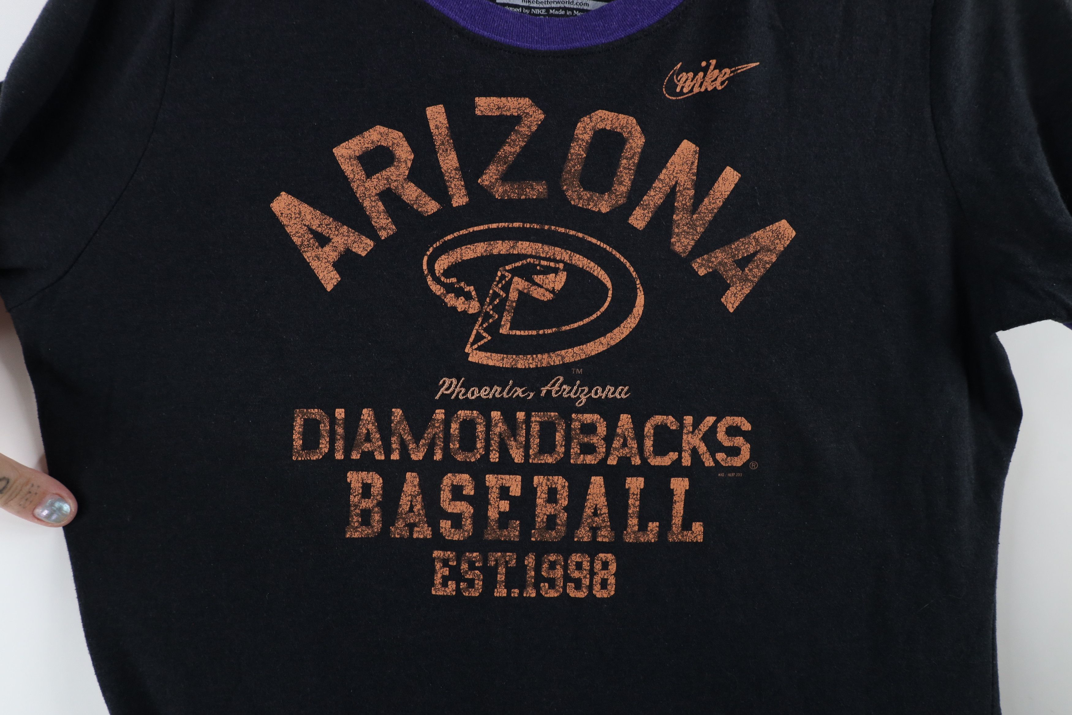 Nike × Vintage Vintage Nike Arizona Diamondbacks Baseball Ringer T-Shirt Size XL / US 12-14 / IT 48-50 - 4 Thumbnail