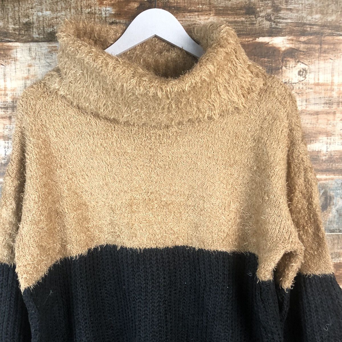 Japanese Brand DL Ingni Brown Black Mohair shaggy fur Knitwear #C401 Size M / US 6-8 / IT 42-44 - 5 Thumbnail