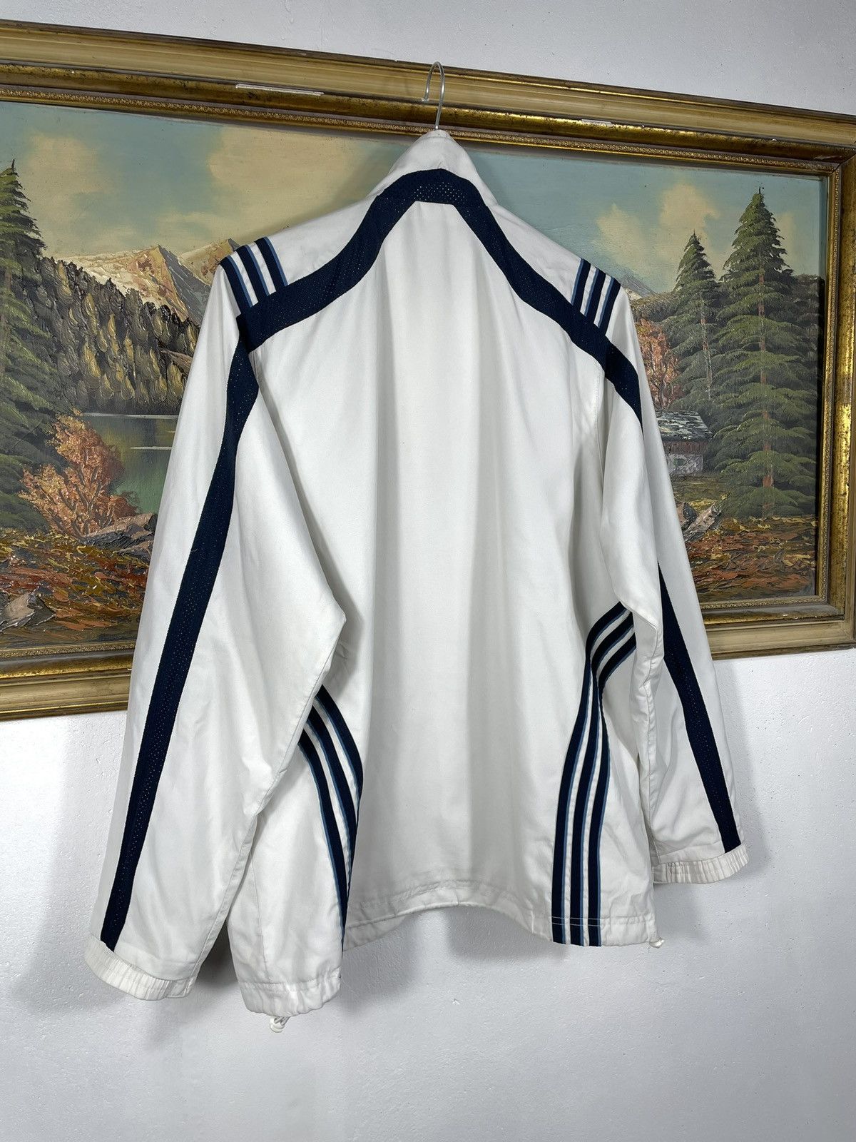 Adidas × Vintage White Retro 00s Adidas Windbreaker Zip Jacket Baggy Size US M / EU 48-50 / 2 - 9 Thumbnail