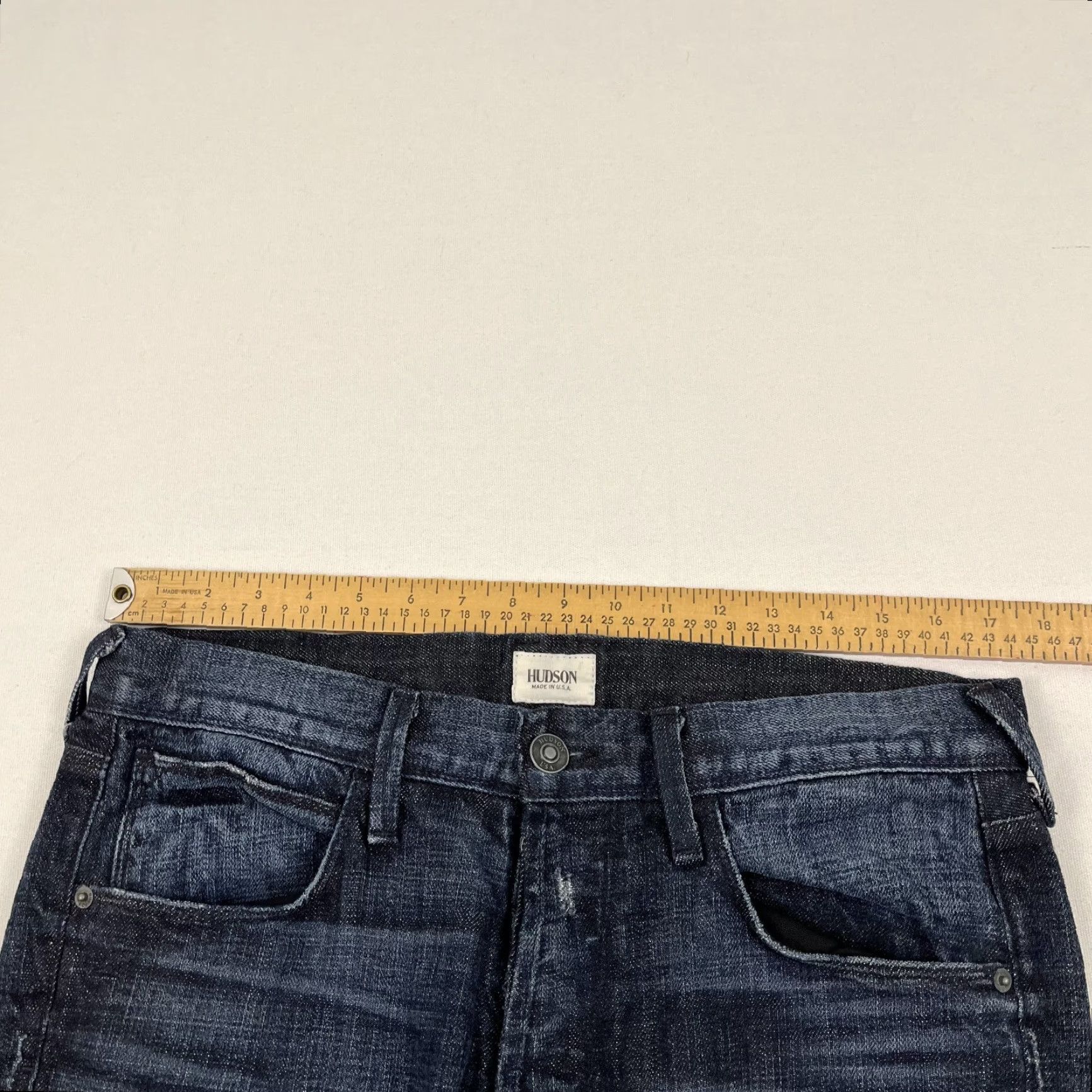 Hudson VINTAGE Hudson Jeans Mens 34 x 31 Straight Washed Dark Blue Denim Button Fly Grunge Punk Size US 34 / EU 50 - 5 Thumbnail