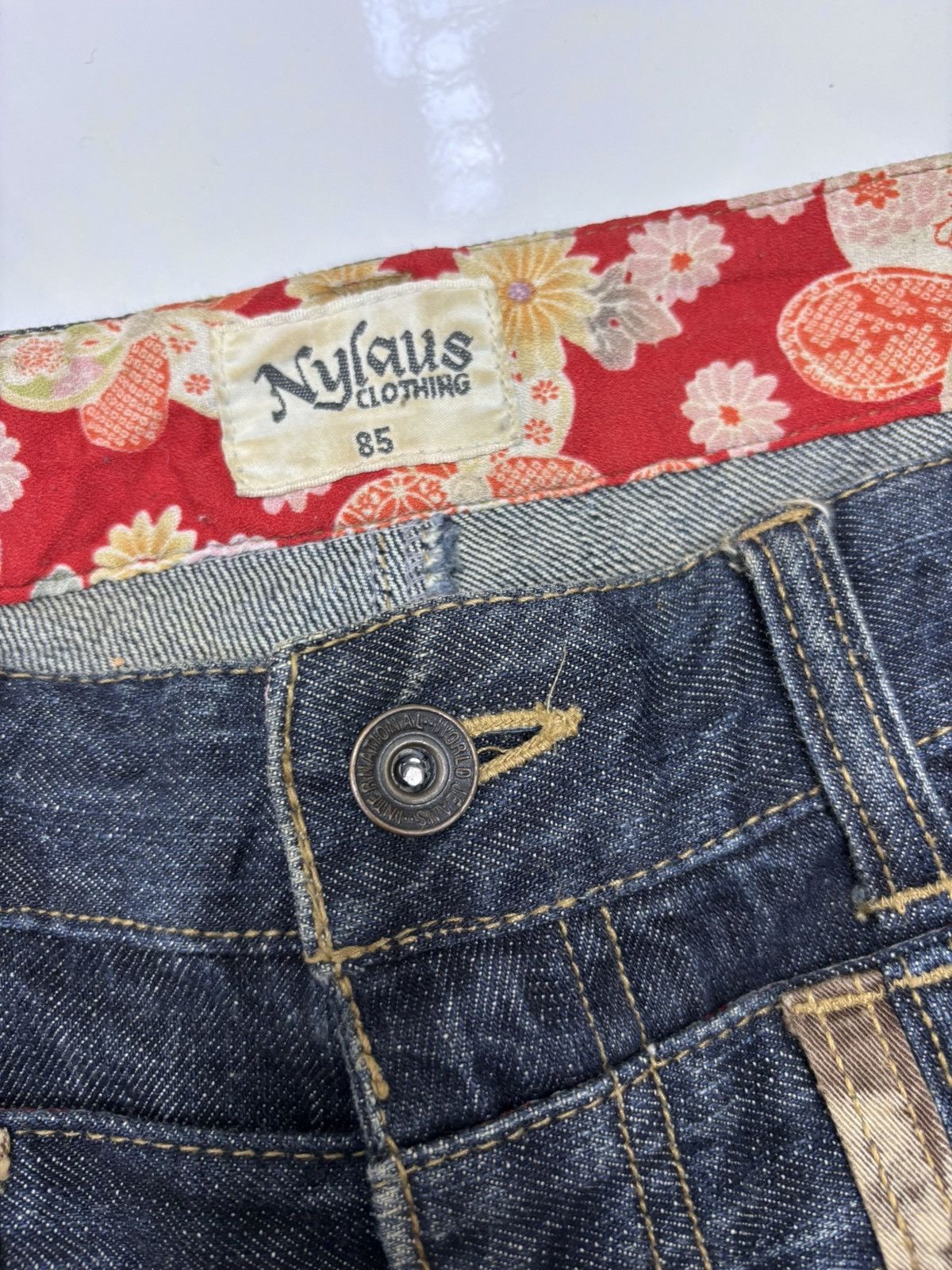 If Six Was Nine 🔥NYLAUS Double Waist Claw Mark Distressed Denim Jeans Size US 32 / EU 48 - 9 Thumbnail