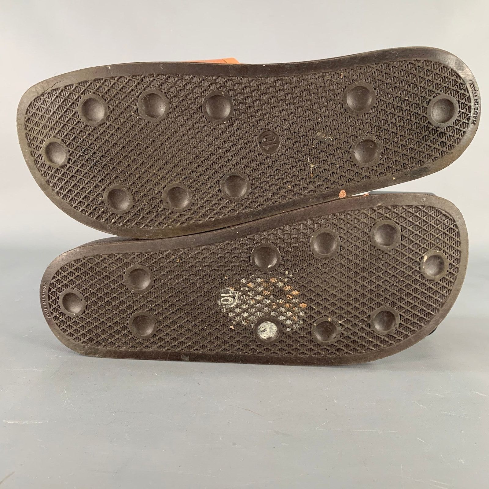 Raf Simons RAF SIMONS Size 10 Tan Black Checkered Rubber Slide Sandals Size US 10 / EU 43 - 6 Thumbnail