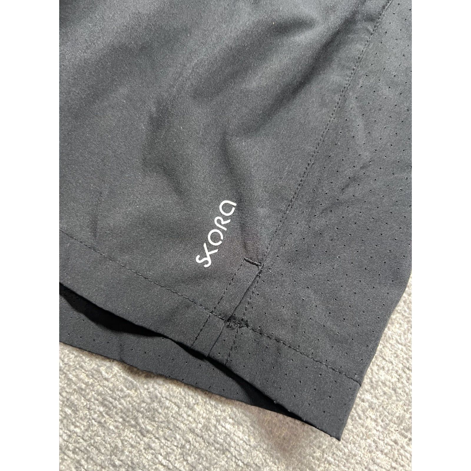 Vintage Skora Qwick-Dry Shorts Mens Small Black Drawstring Athletic Quick Dry Breathable Lightweight Size US 29 - 2 Thumbnail