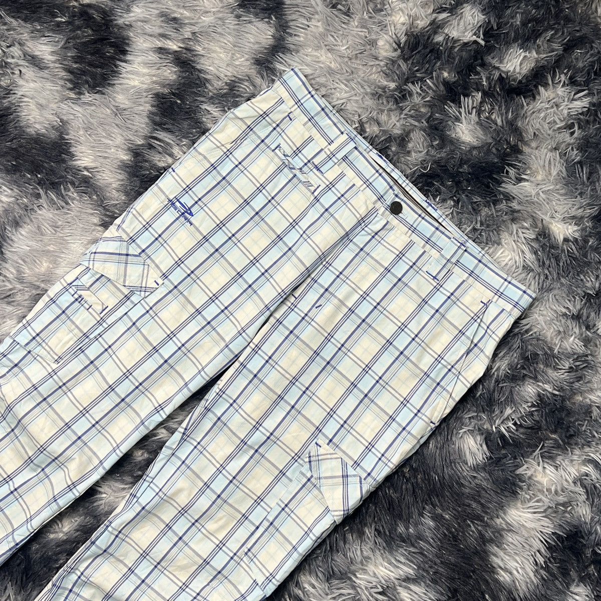 Japanese Brand Tigora Chequered Cargo Pants Size US 31 - 3 Thumbnail