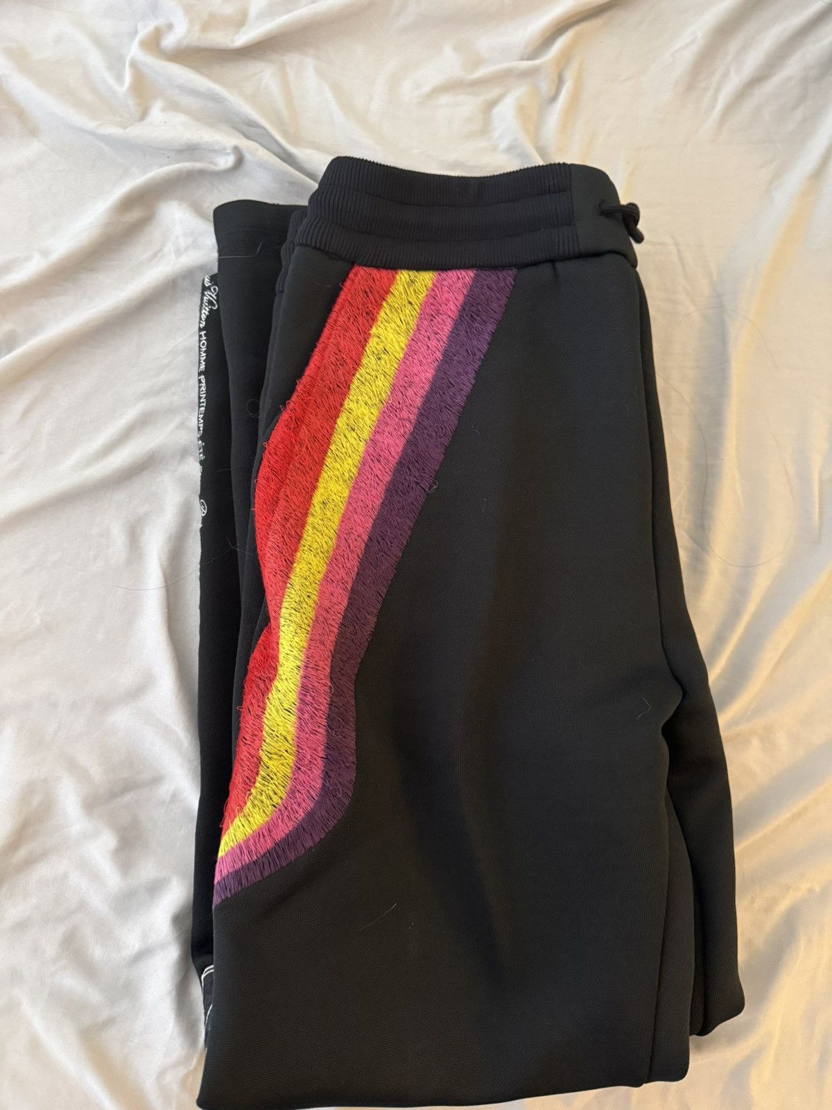 Louis Vuitton Louis Vuitton Embroidered Black Track Pants Size US 31 - 10 Thumbnail