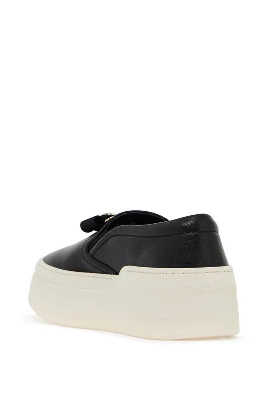 Salvatore Ferragamo o1s22i1n1025 New Vara Plate Slip-on Sneakers in Black Size US 6.5 / IT 36.5 - 3 Thumbnail