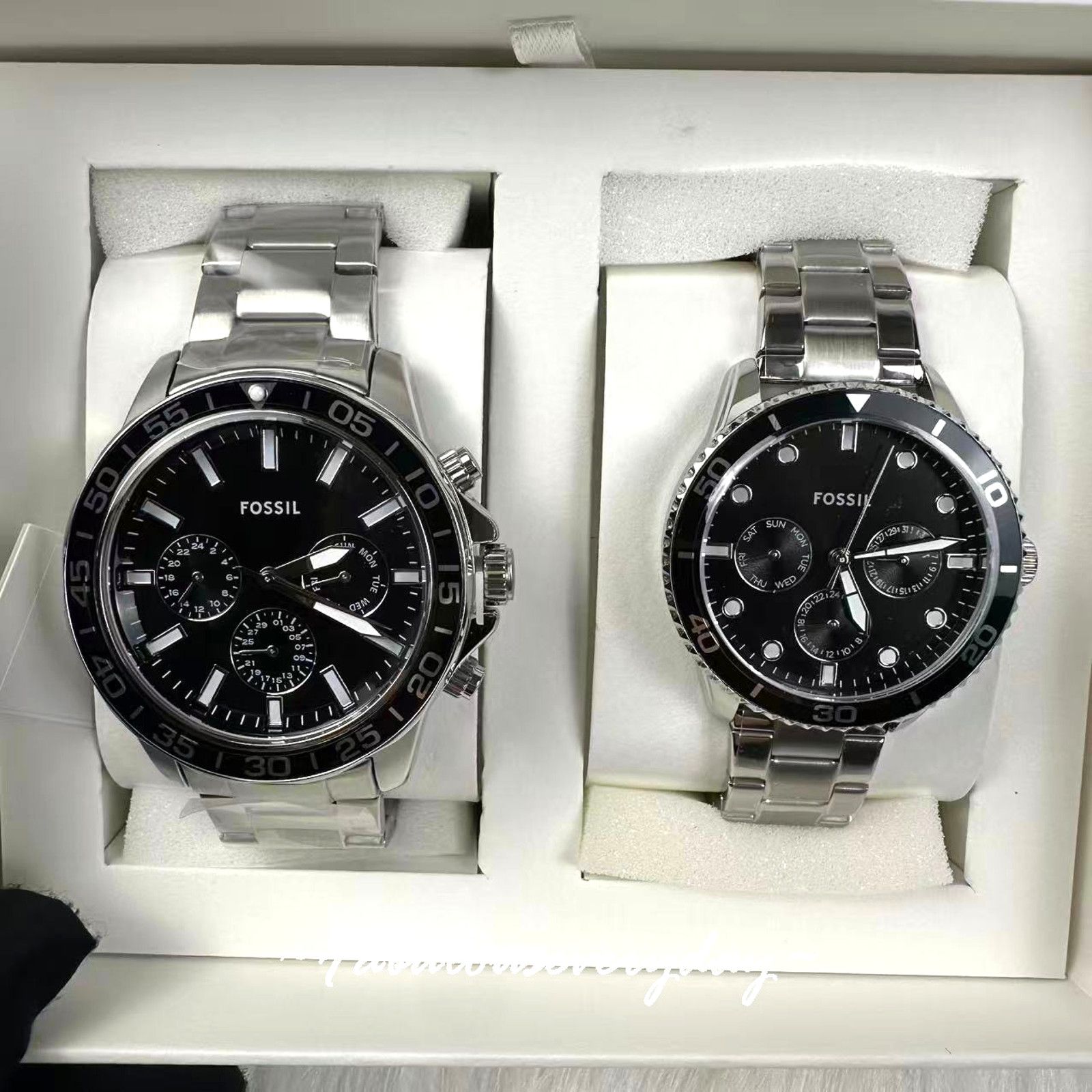 Fossil Fossil His and Hers Multifunction Stainless Steel Watch Set Size ONE SIZE - 1 Thumbnail