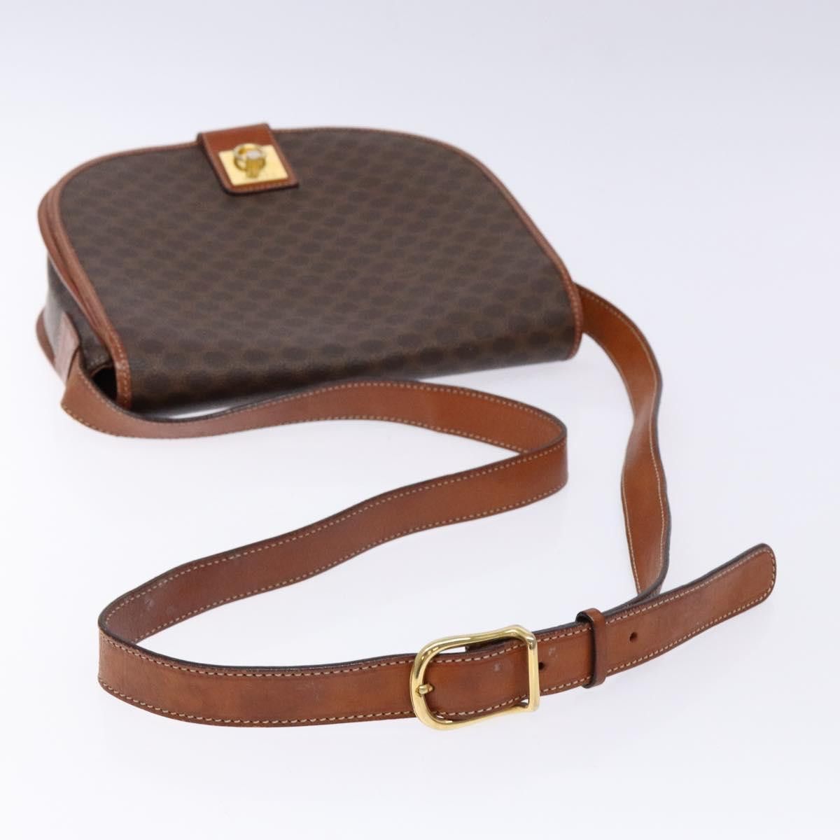 Celine CELINE Macadam Canvas Shoulder Bag Pvc Leather Brown Gold Size ONE SIZE - 7 Thumbnail