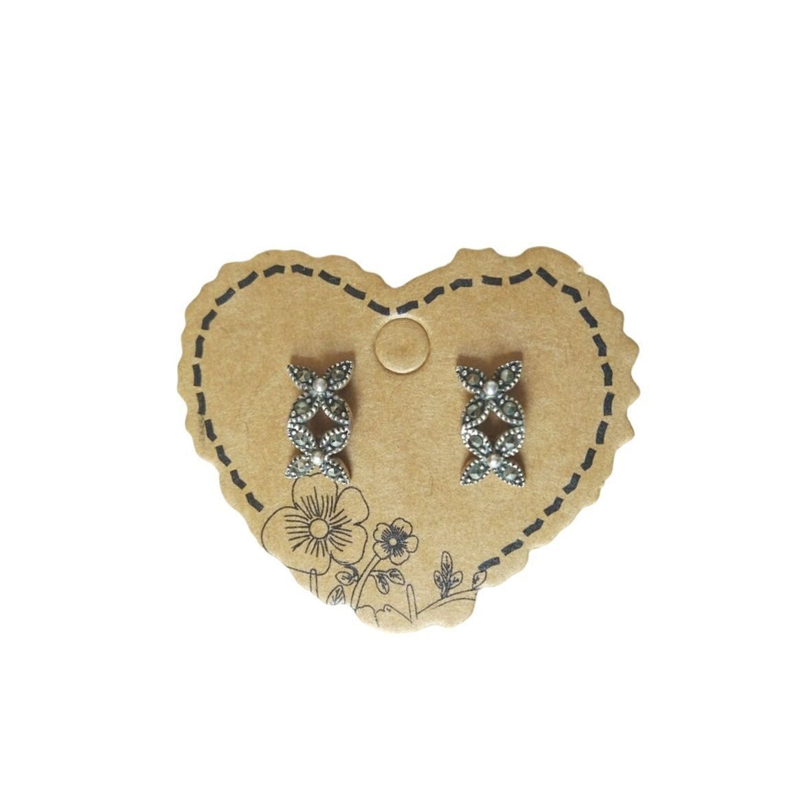 The Unbranded Brand Flower Marcasite Cluster Ear cuffs Earrings Sterling Silver Size ONE SIZE - 1 Thumbnail