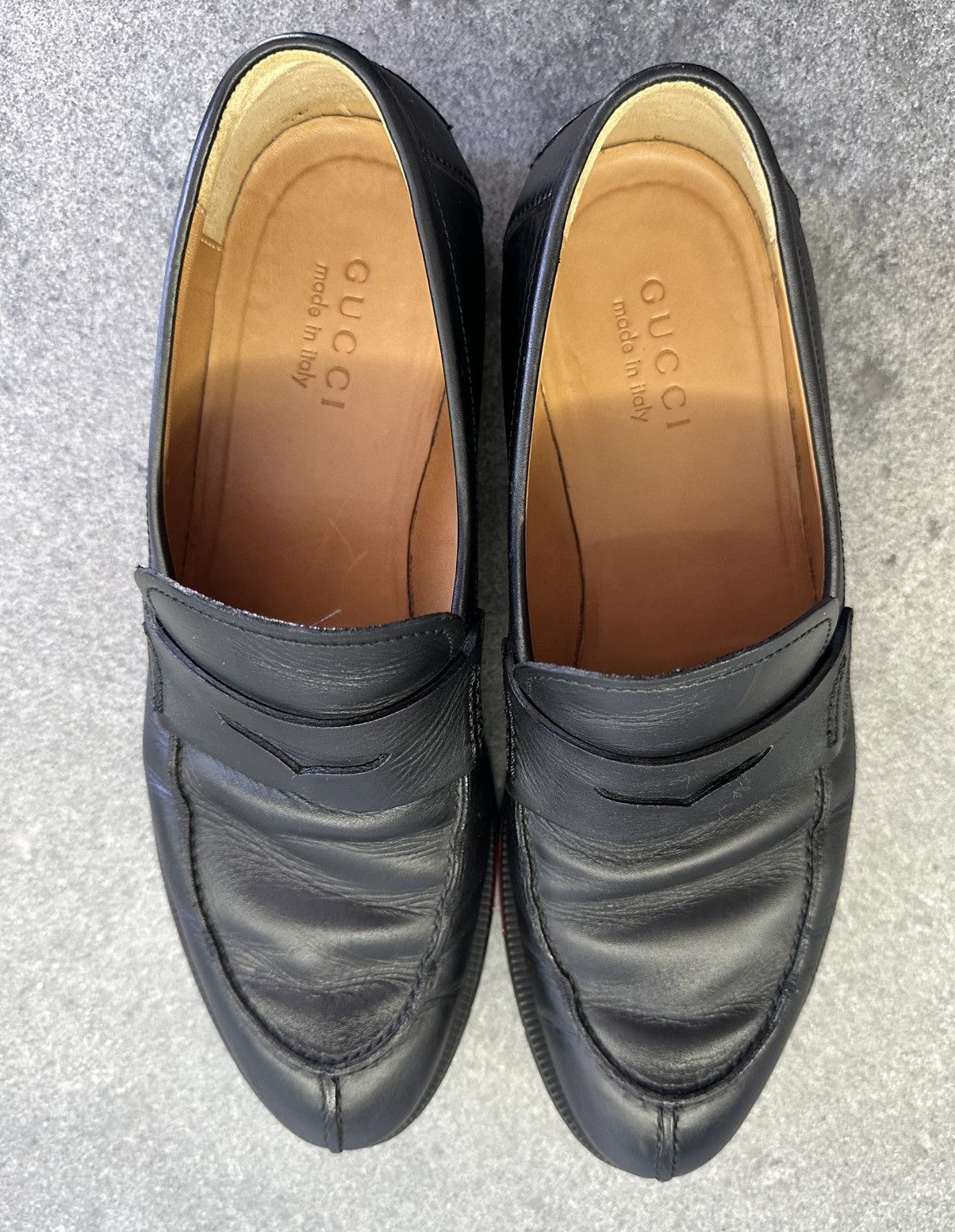 Gucci Mens GUCCI 295117 Web Sole Leather Coin Loafer 8.5 42.5 Size US 8.5 / EU 41-42 - 6 Thumbnail