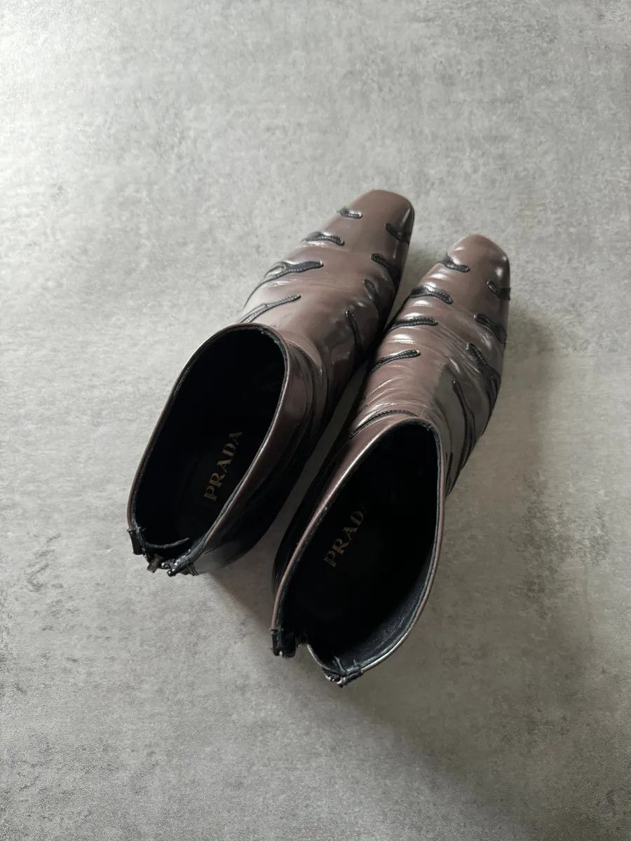 Prada 2000s Prada Zebra Brown Leather Boots Size US 7 / IT 37 - 7 Thumbnail
