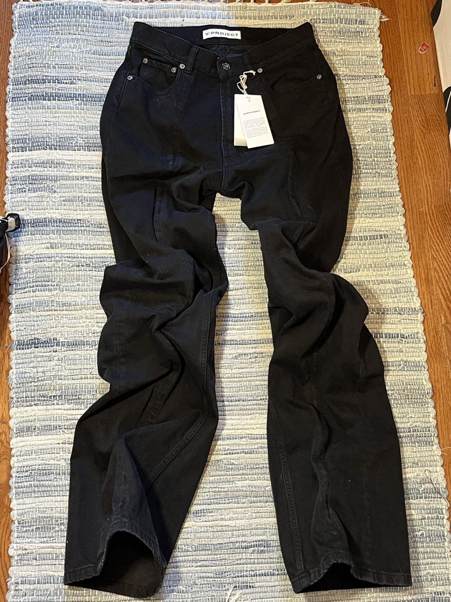 Y/Project y/project wide leg wire jeans in evergreen black Size 25" / US 0 / IT 36 - 7 Thumbnail