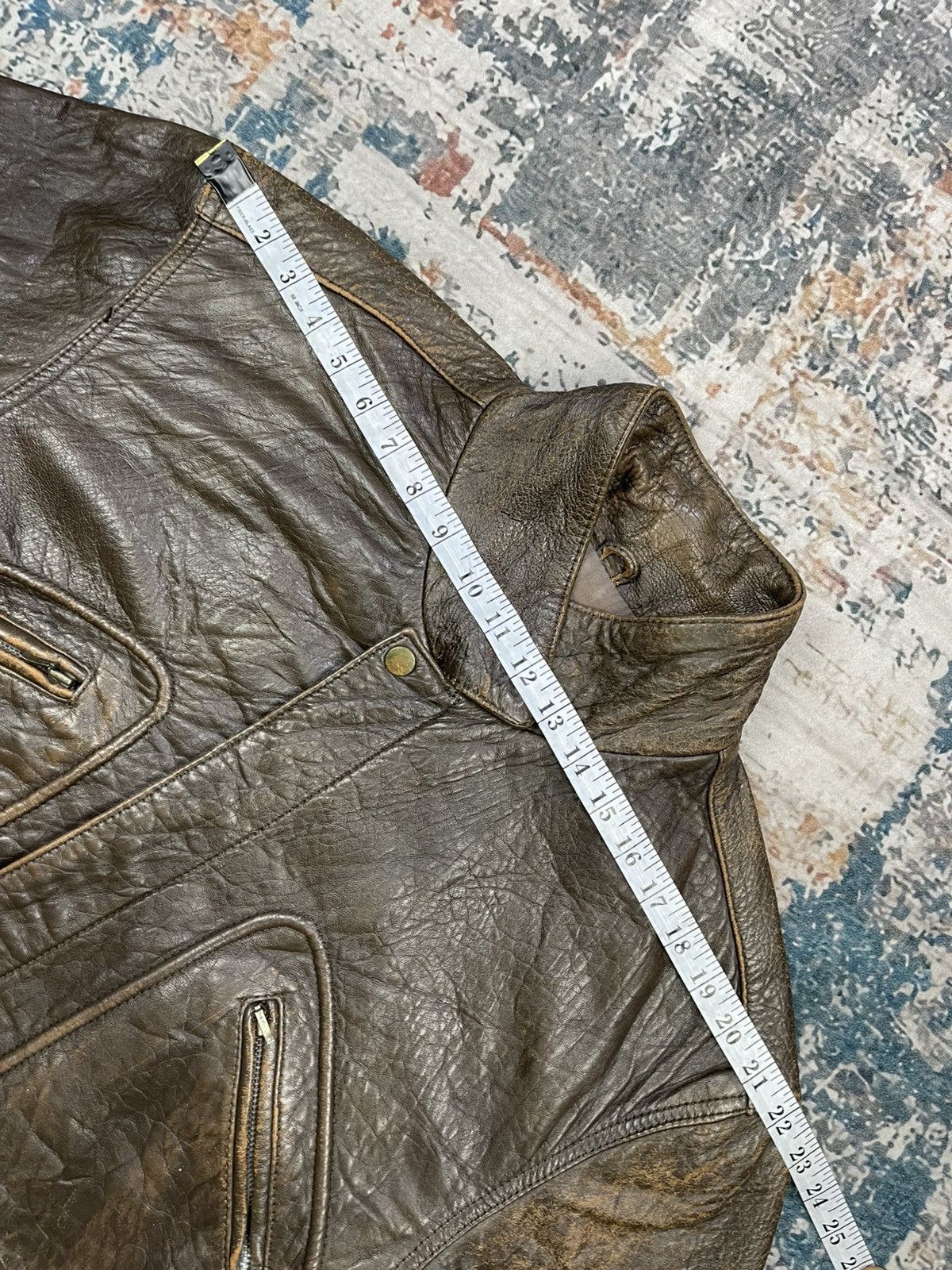 Genuine Leather Vtg Composition Distressed Lamb Skin Leather Jacket Size US L / EU 52-54 / 3 - 10 Thumbnail