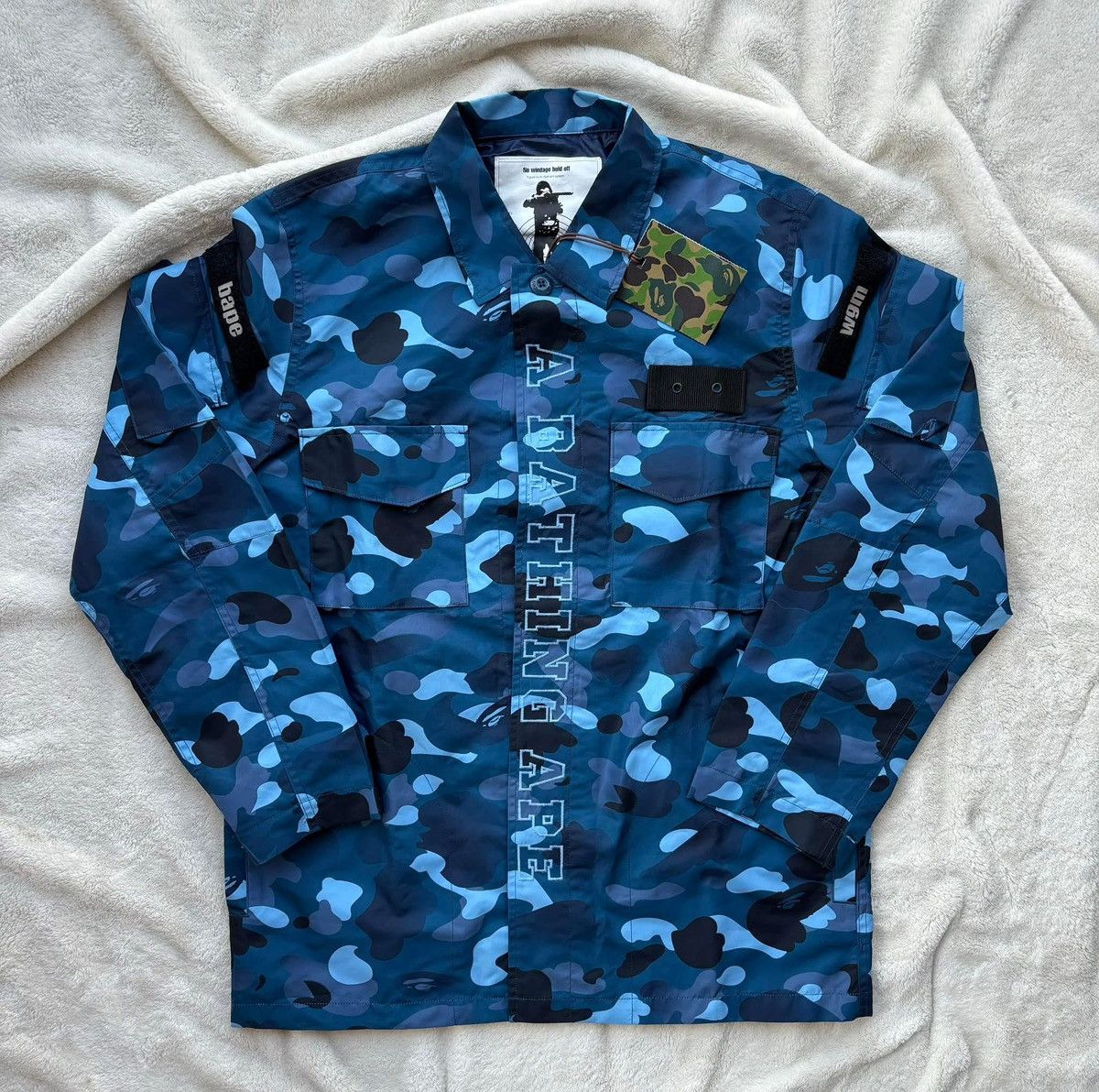 Bape Bape Blue Camo Military Jacket Size US L / EU 52-54 / 3 - 1 Thumbnail