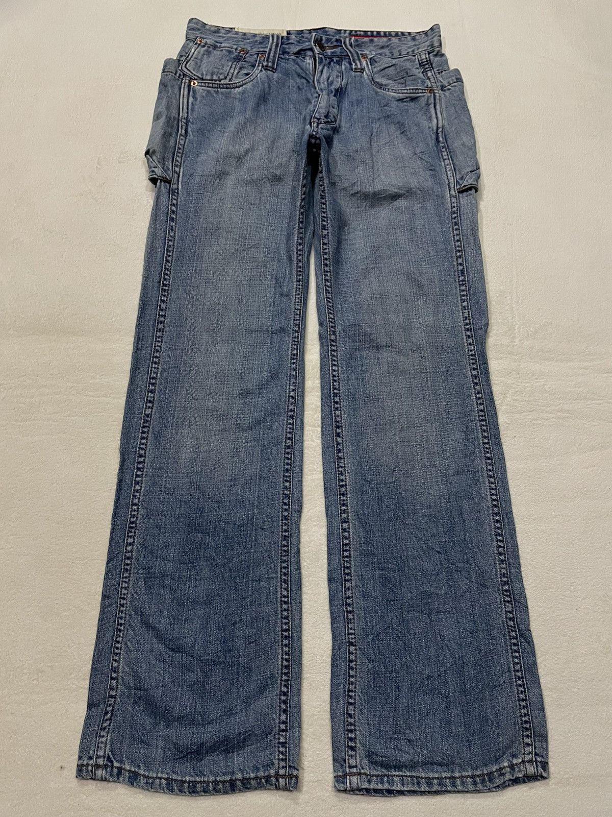 Japanese Brand Vintage Touch JeanSmith Sick Big Pocket Straight Cut Jeans Size US 32 / EU 48 - 1 Thumbnail