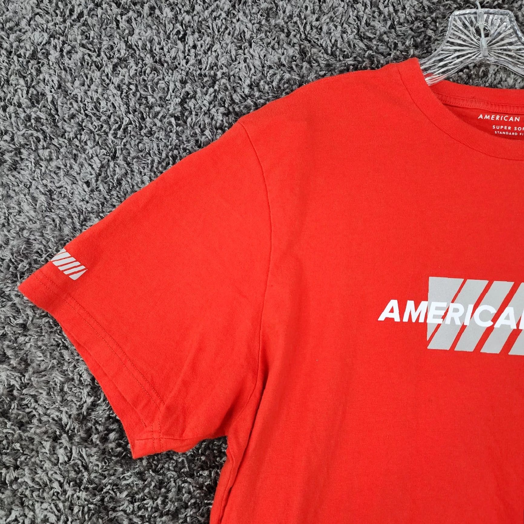 American Eagle Outfitters American Eagle Mens Red Orange Short Sleeve Super Soft T-Shirt XL Size Size US XL / EU 56 / 4 - 4 Thumbnail