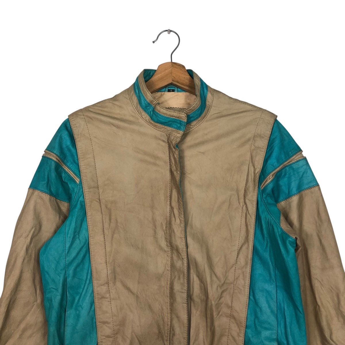 Genuine Leather × Japanese Brand × Vintage 📌Vintage Leather Biker Jacket Parfin Japan Issey Miyake Size US M / EU 48-50 / 2 - 4 Thumbnail