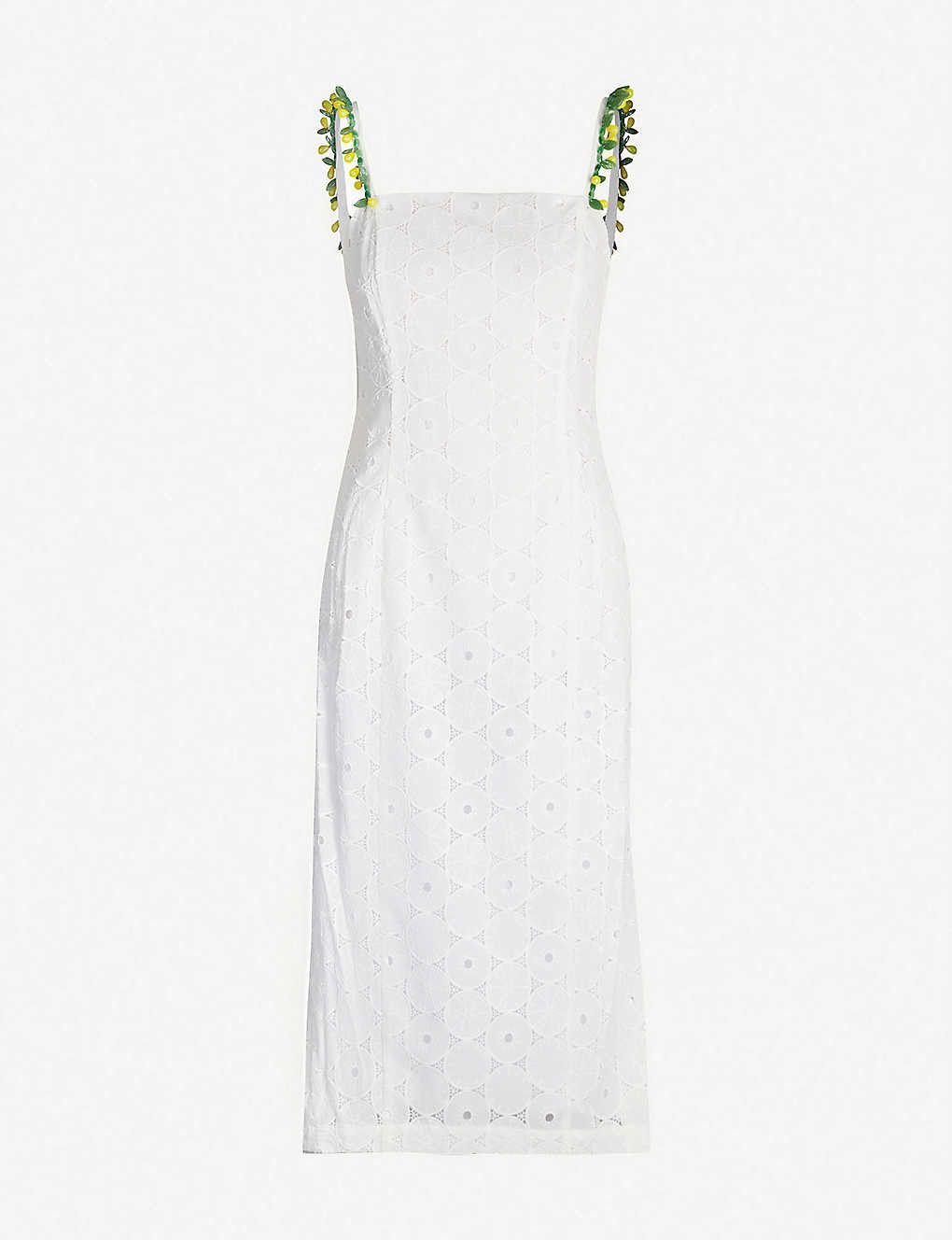 image of Staud Cocomaya Summer Lace Dress in White, Women's (Size Small)