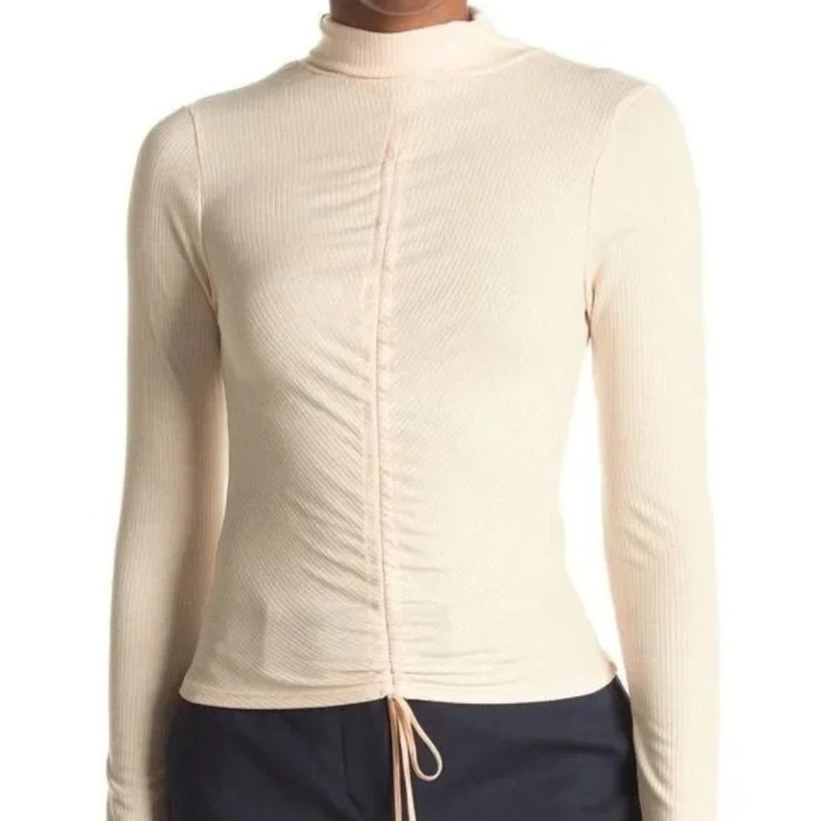 Nordstrom AFRM X Nordstrom Mollie Long Sleeve Drawstring Top - Peach Size S / US 4 / IT 40 - 1 Thumbnail