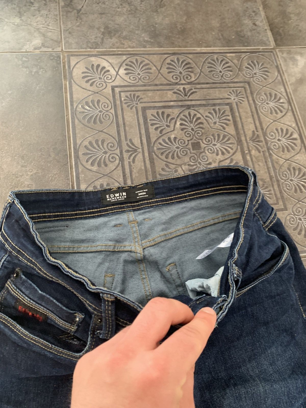 Edwin × Japanese Brand × Vintage Edwin Stretch Slim Jeans Japanese denim pants Size US 34 / EU 50 - 8 Thumbnail