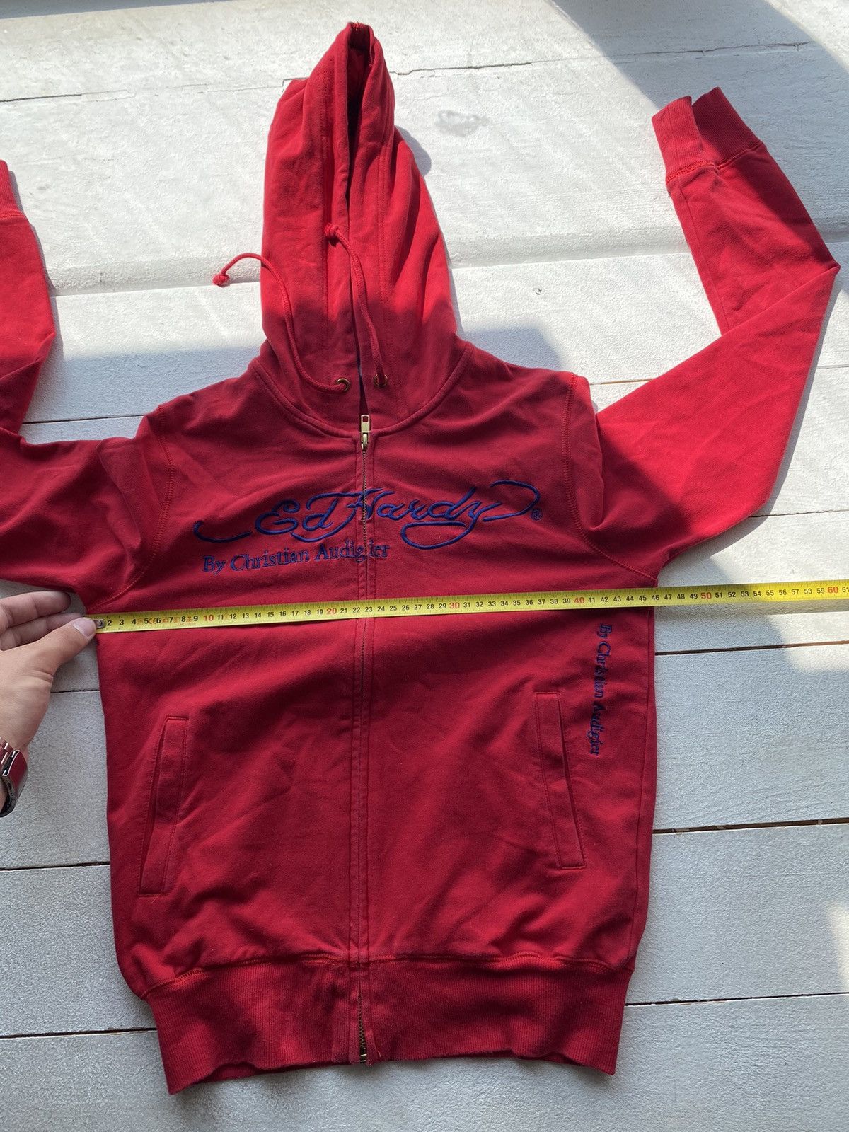 Ed Hardy 🔥Ed Hardy Gothic Tribal Avant Garde Red Hoodie Small wom Size S / US 4 / IT 40 - 23 Thumbnail