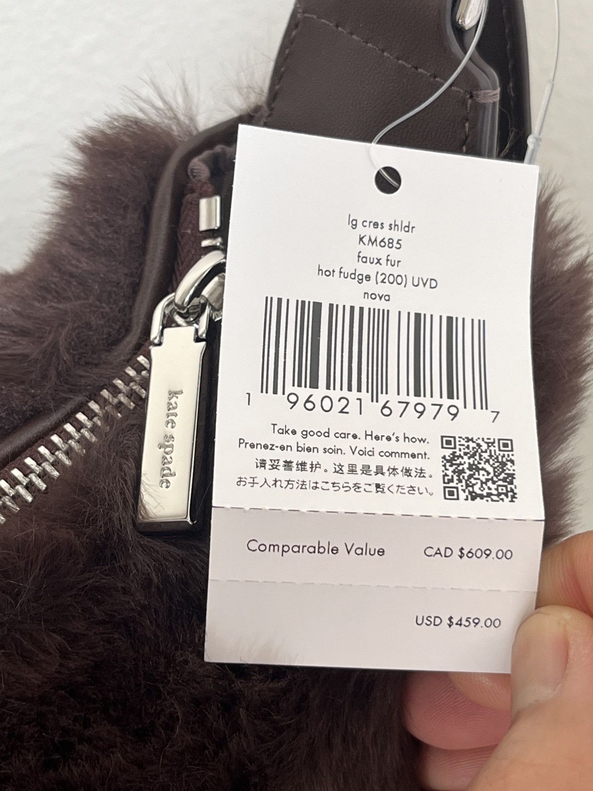Kate Spade Kate Spade Nova Faux Fur Large Crescent Shoulder Bag Size ONE SIZE - 7 Thumbnail