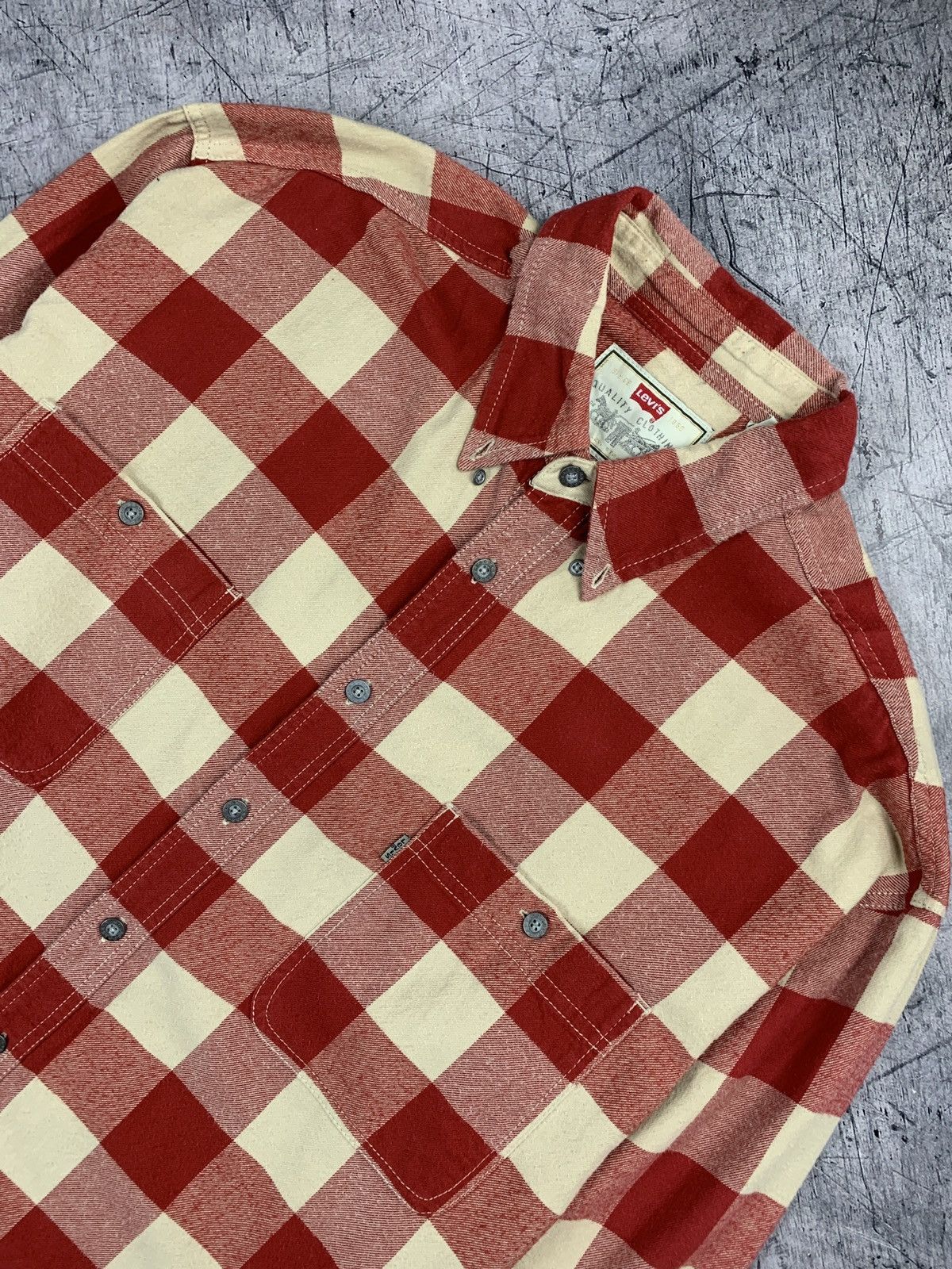Flannel Vintage Levi's Plaid Shirt Button Up Western Style Y2K USA Size US XL / EU 56 / 4 - 2 Thumbnail