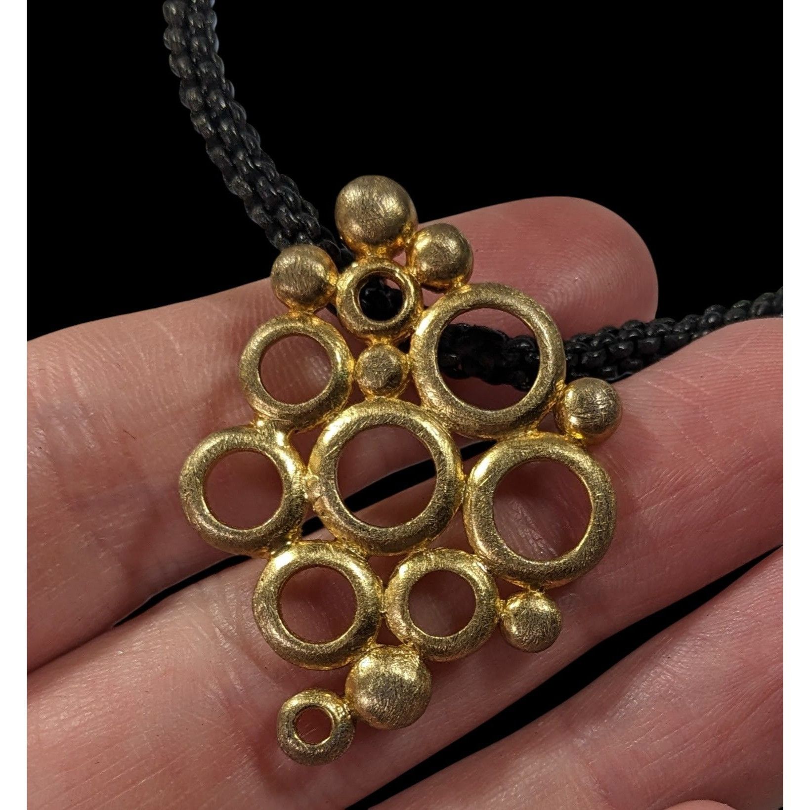 Other Unique Elegant Gold Tone Open Bubble Pendant Necklace Size ONE SIZE - 3 Thumbnail