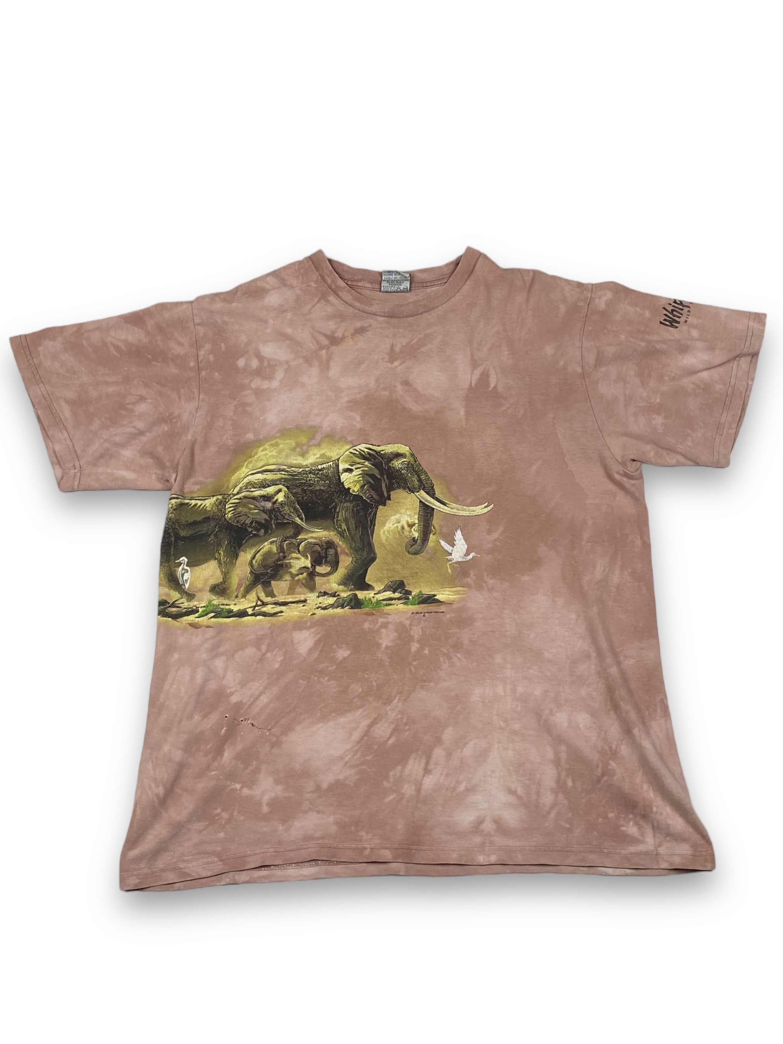 Pre-owned Animal Tee X Vintage 00s Vintage Harlequin Elephants Family Dyed T-shirt M702 In Beige Dyed