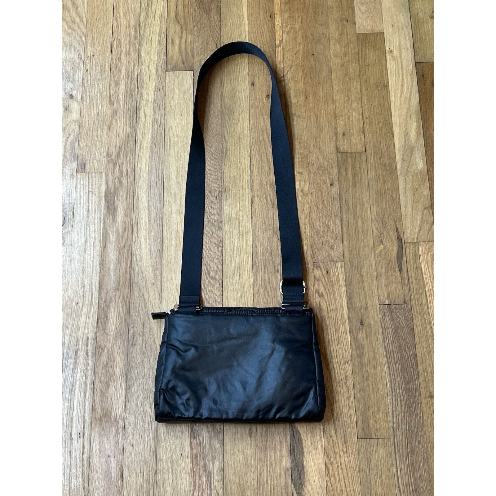 Athleta Caraa X Athleta Puffer Black Satin Lightweight Crossbody Bag Size ONE SIZE - 2 Thumbnail