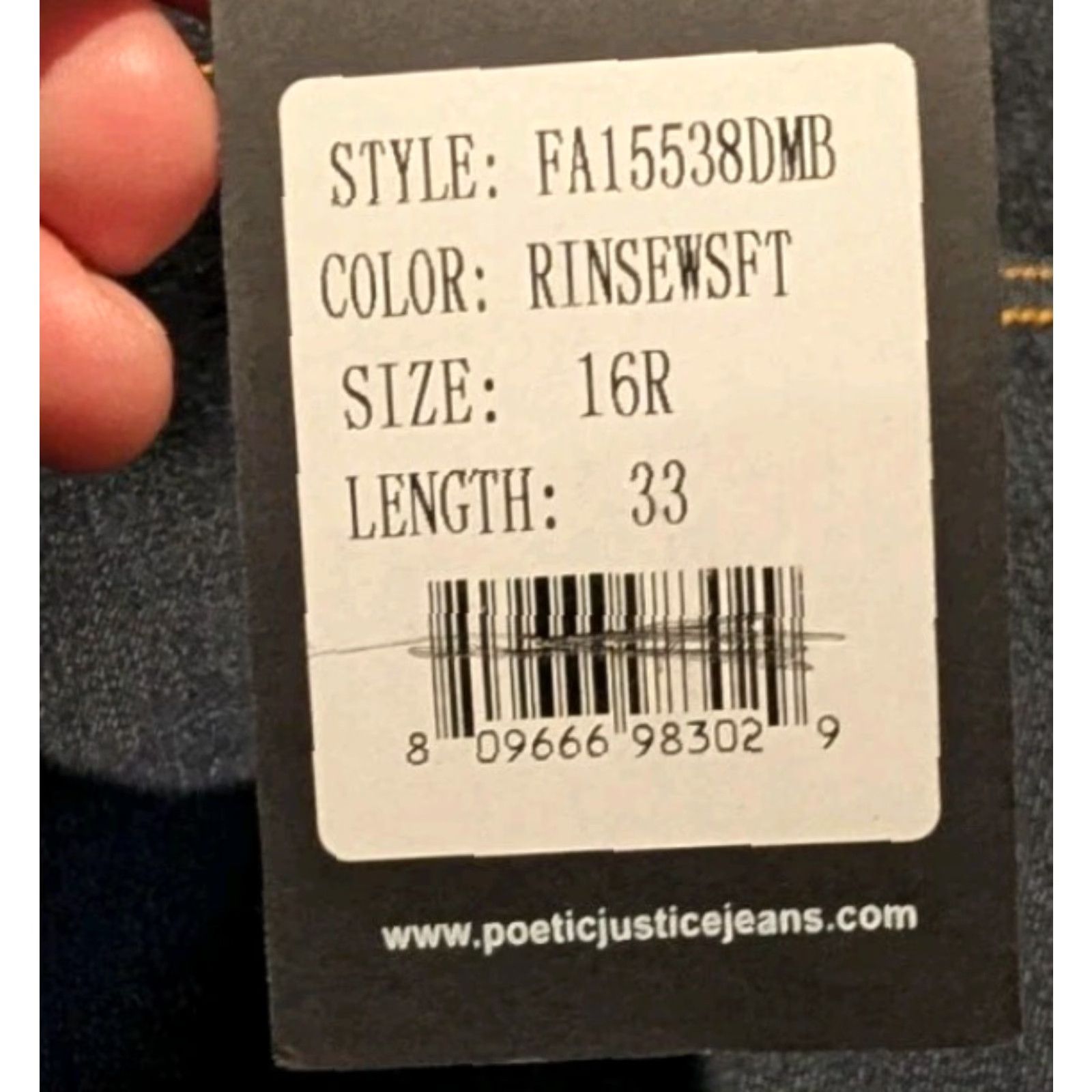 Vintage Poetic Justice Scarlett Bootcut Women's Jeans 16R Dark Denim NWT Size 38" / US 16 / IT 52 - 6 Thumbnail