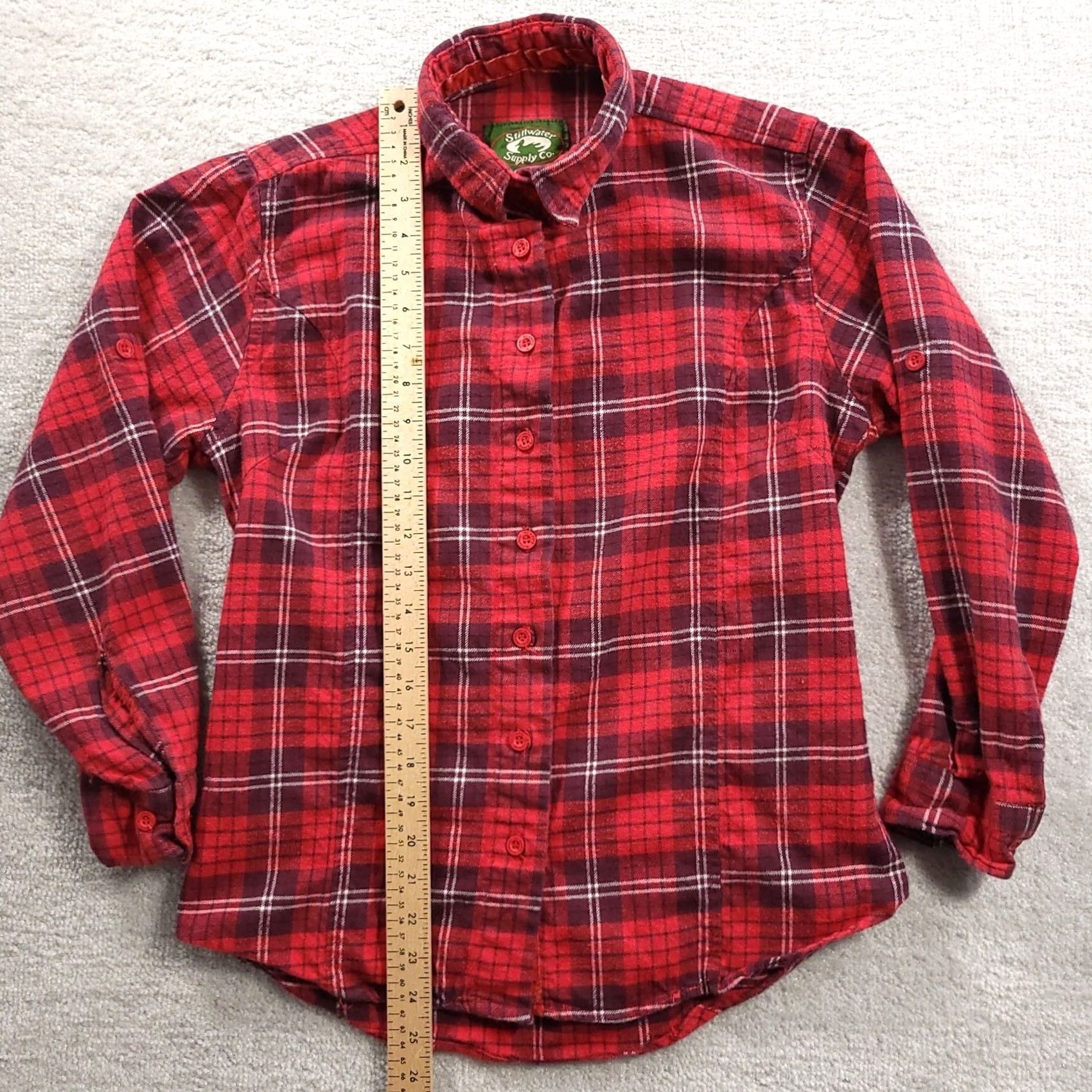 Vintage Stillwater Supply Co Flannel Button Up Shirt Red Plaid Men's S Roll Tab Shirt Size US S / EU 44-46 / 1 - 5 Thumbnail