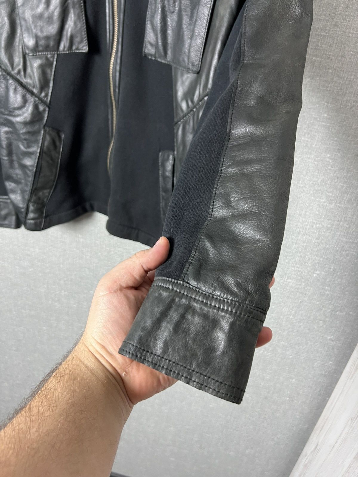Versace Vintage Versace Sport Big Logo Collared Leather Jacket Biker Size US M / EU 48-50 / 2 - 8 Thumbnail