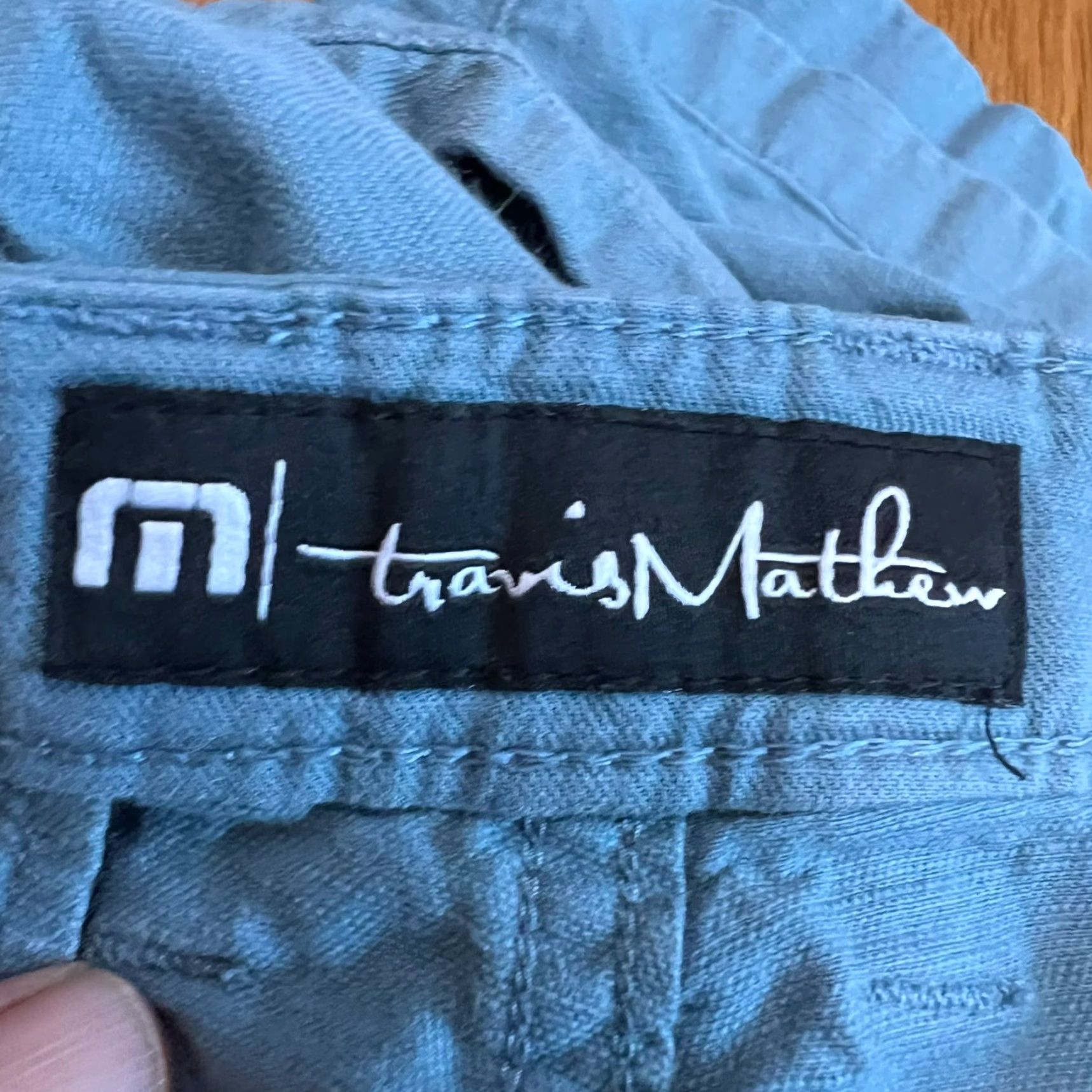 TravisMathew Travis Mathews Chinos Shorts Mens 38 Blue 9in Inseam Regular Fit Pocket Zipper Button Logo Flat Front Size US 38 / EU 54 - 4 Thumbnail