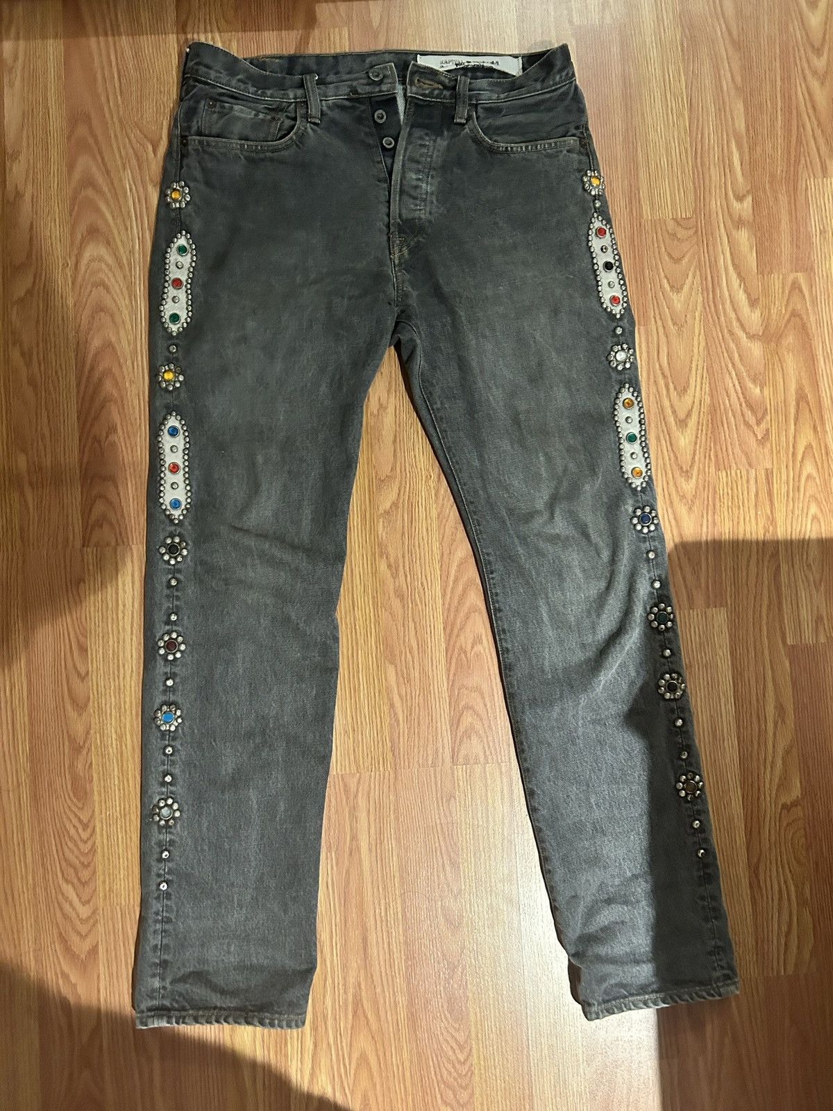 Kapital 14oz BLK Denim 5P MONKEY CISCO (STUDS) Size US 32 / EU 48 - 1 Thumbnail