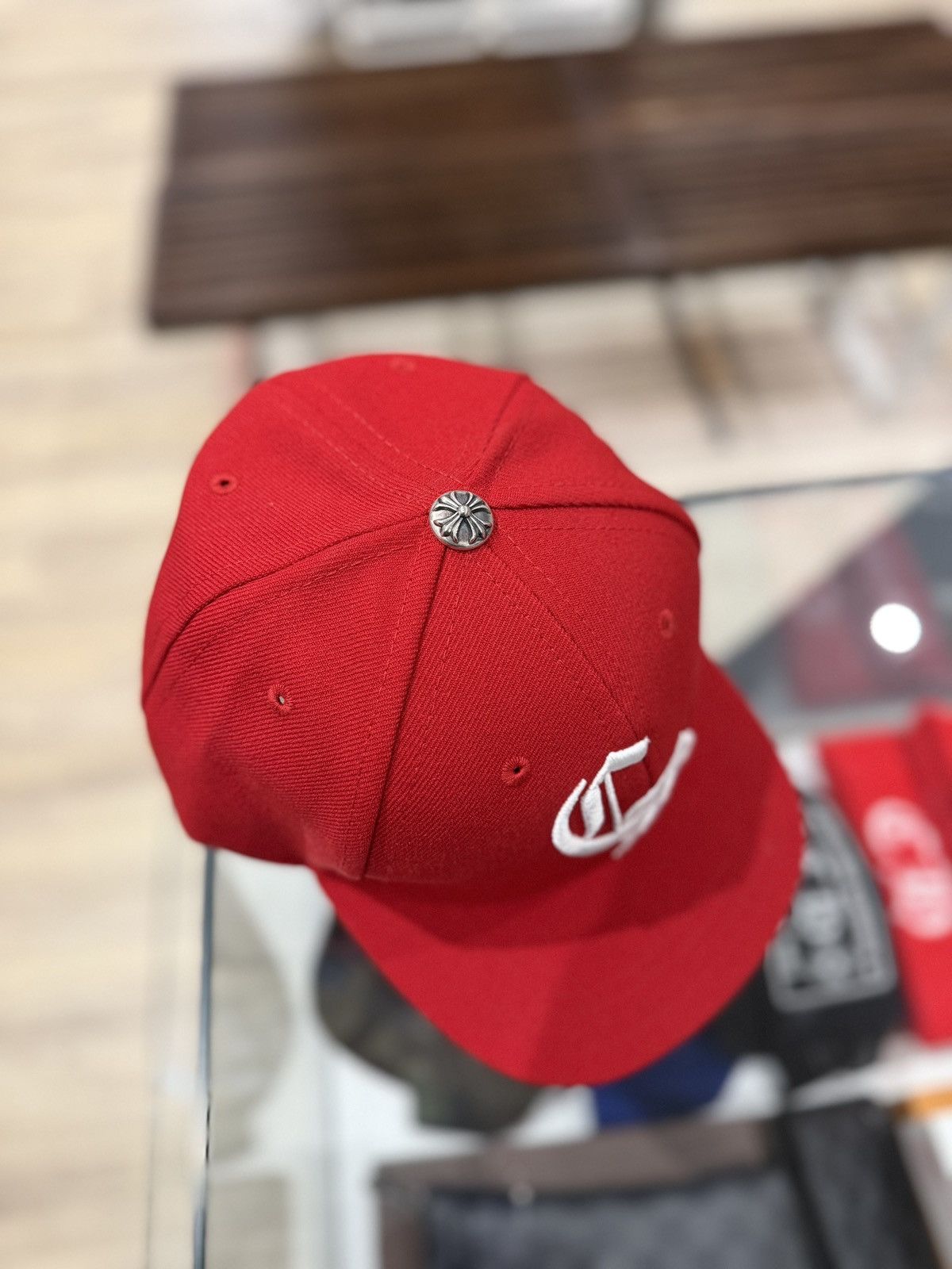 Chrome Hearts Chrome Hearts Essentials LA Exclusive Baseball Wool Cap Red Size ONE SIZE - 2 Thumbnail