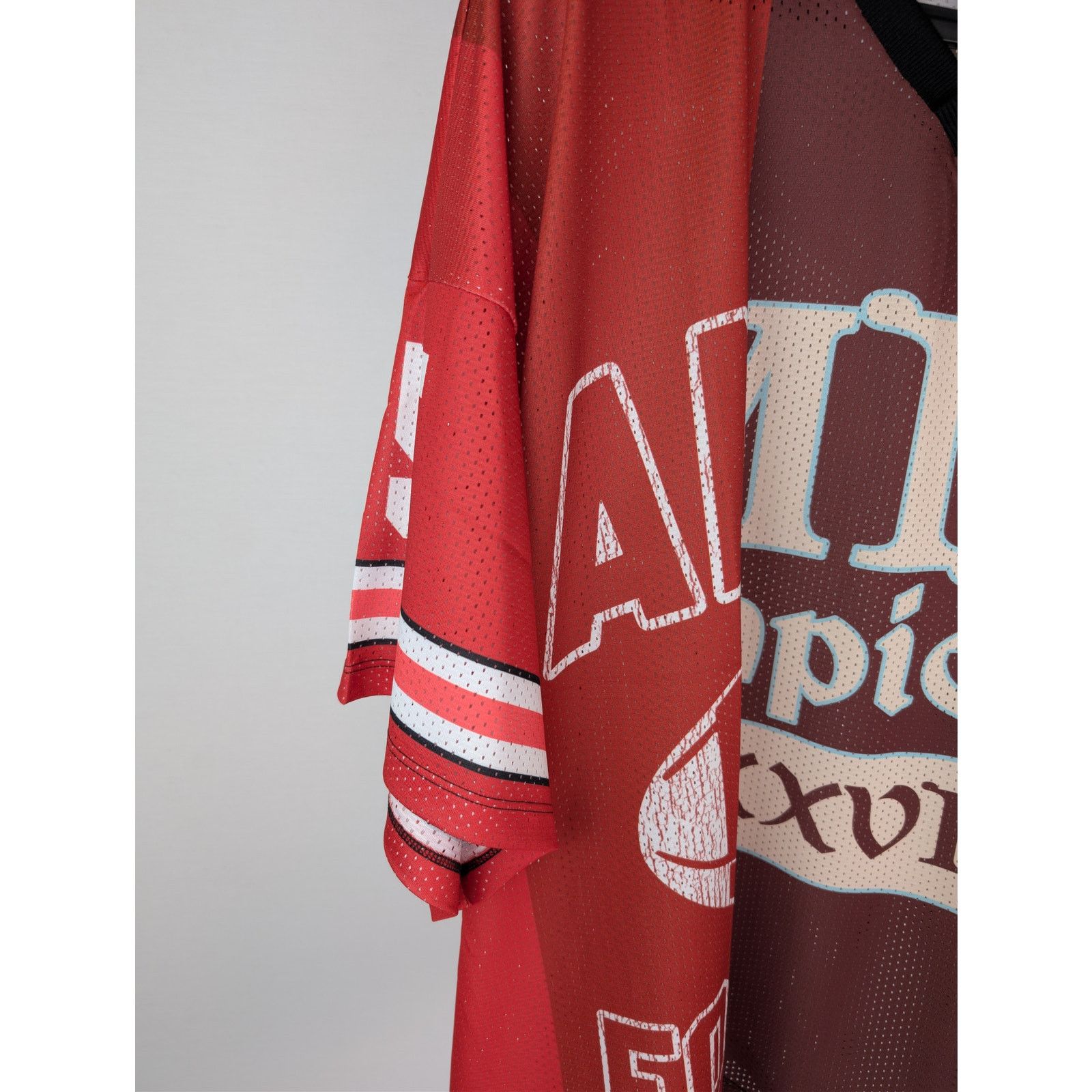 Amiri o1rshd1 Spliced Oversized Mesh T-Shirt in Red Size US XL / EU 56 / 4 - 6 Thumbnail