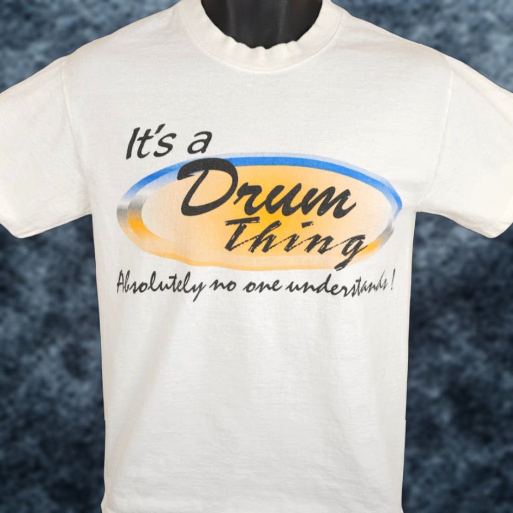 Hanes VINTAGE Hanes T-Shirt Mens Size S White Its A Drum Thing Drumline Drumming Caters? Size US S / EU 44-46 / 1 - 1 Thumbnail