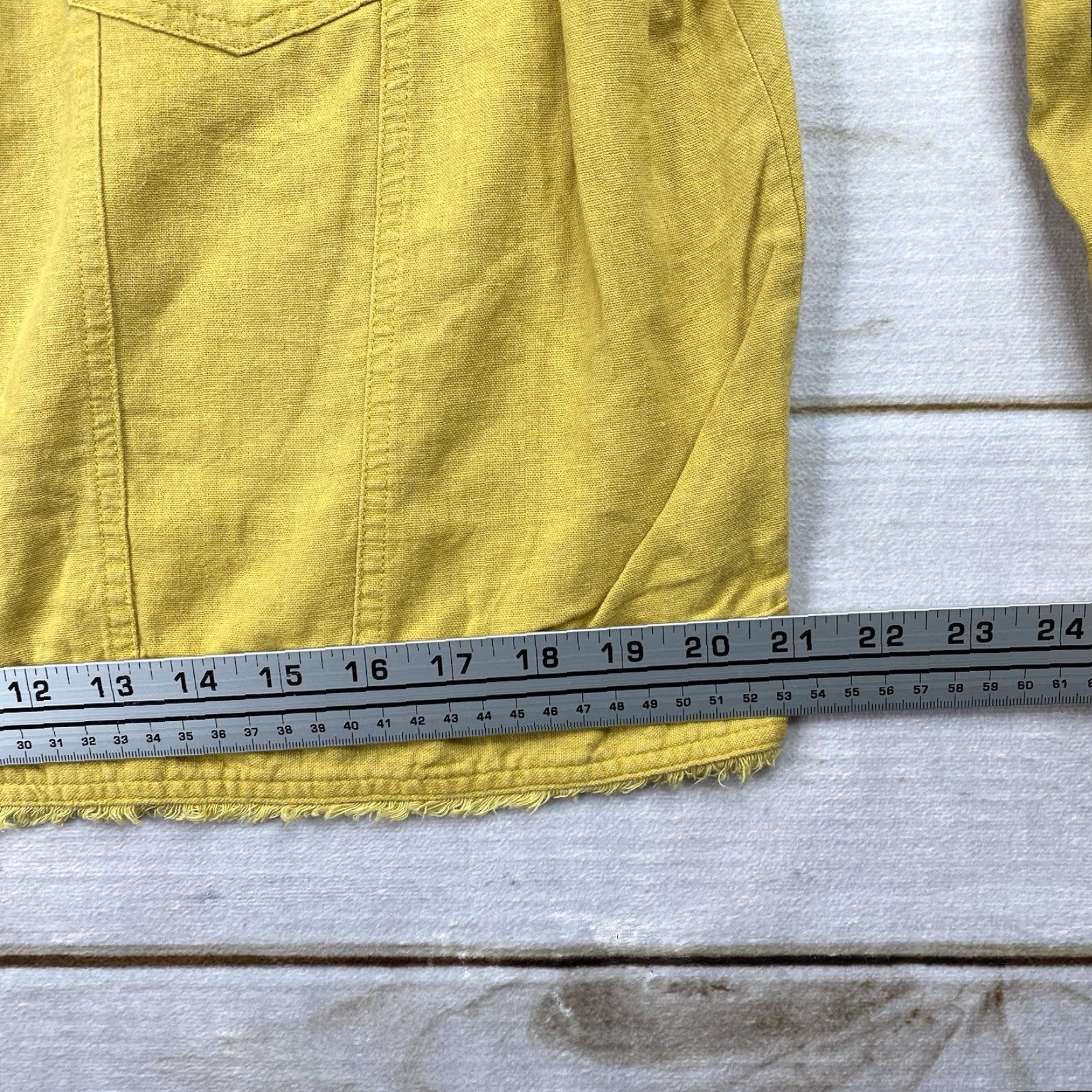 Ellen Tracy Ellen Tracy Jacket Women XL Petite Gold Button Up Fringe Boho Linen Blend Short Open Collarless Pockets Unlined Size XL / US 12-14 / IT 48-50 - 4 Thumbnail