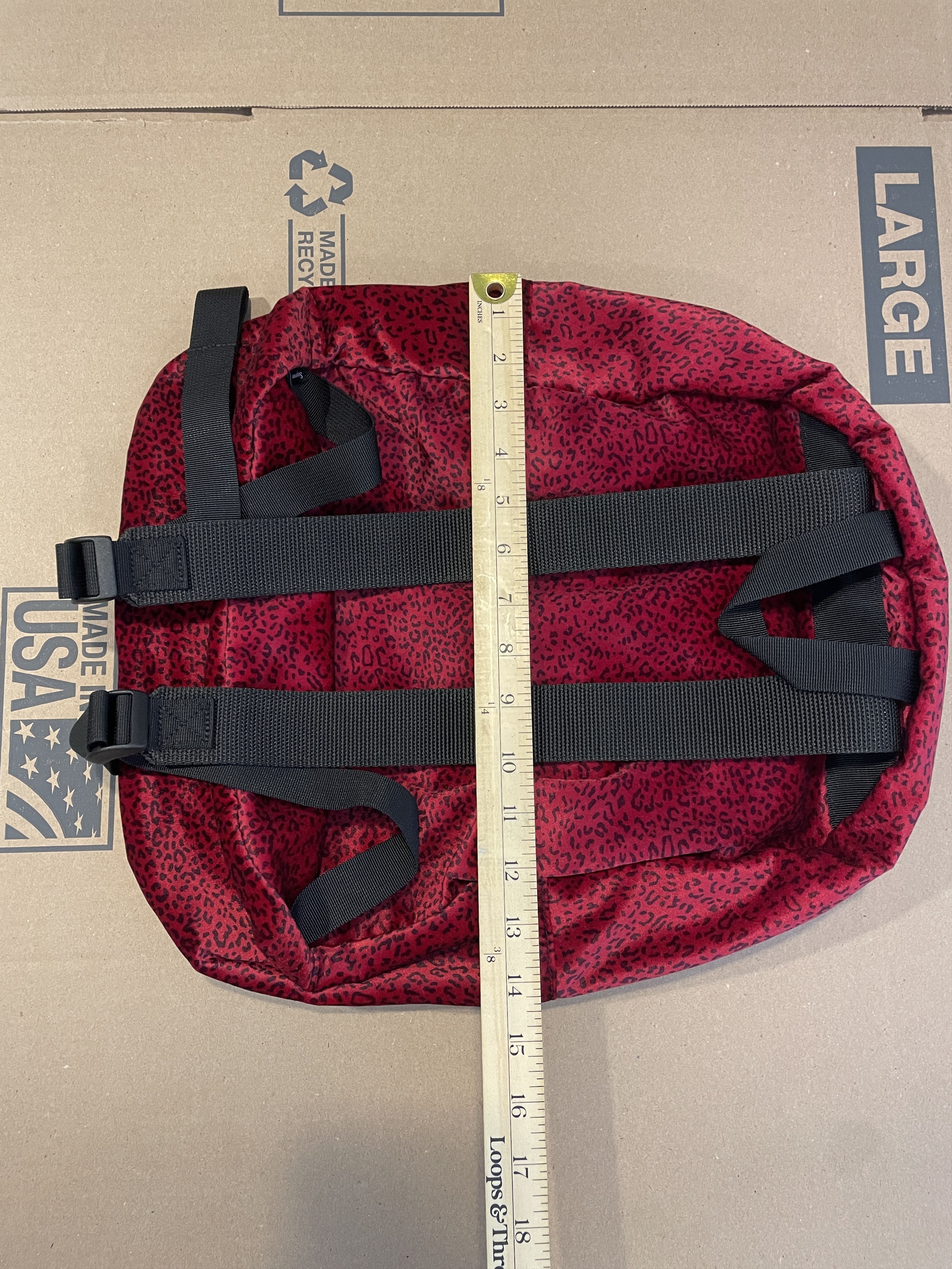 Supreme RED LEOPARD VELVET BACKPACK Size ONE SIZE - 8 Thumbnail
