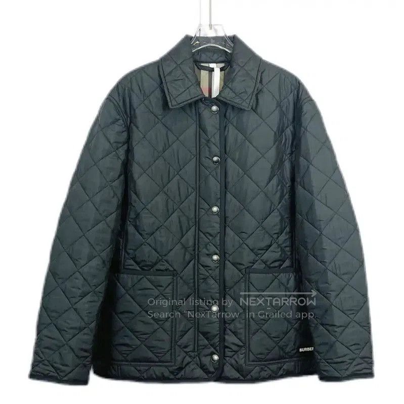 Burberry Burberry Black Quilted Cotton Long Jacket. Size M / US 6-8 / IT 42-44 - 1 Thumbnail