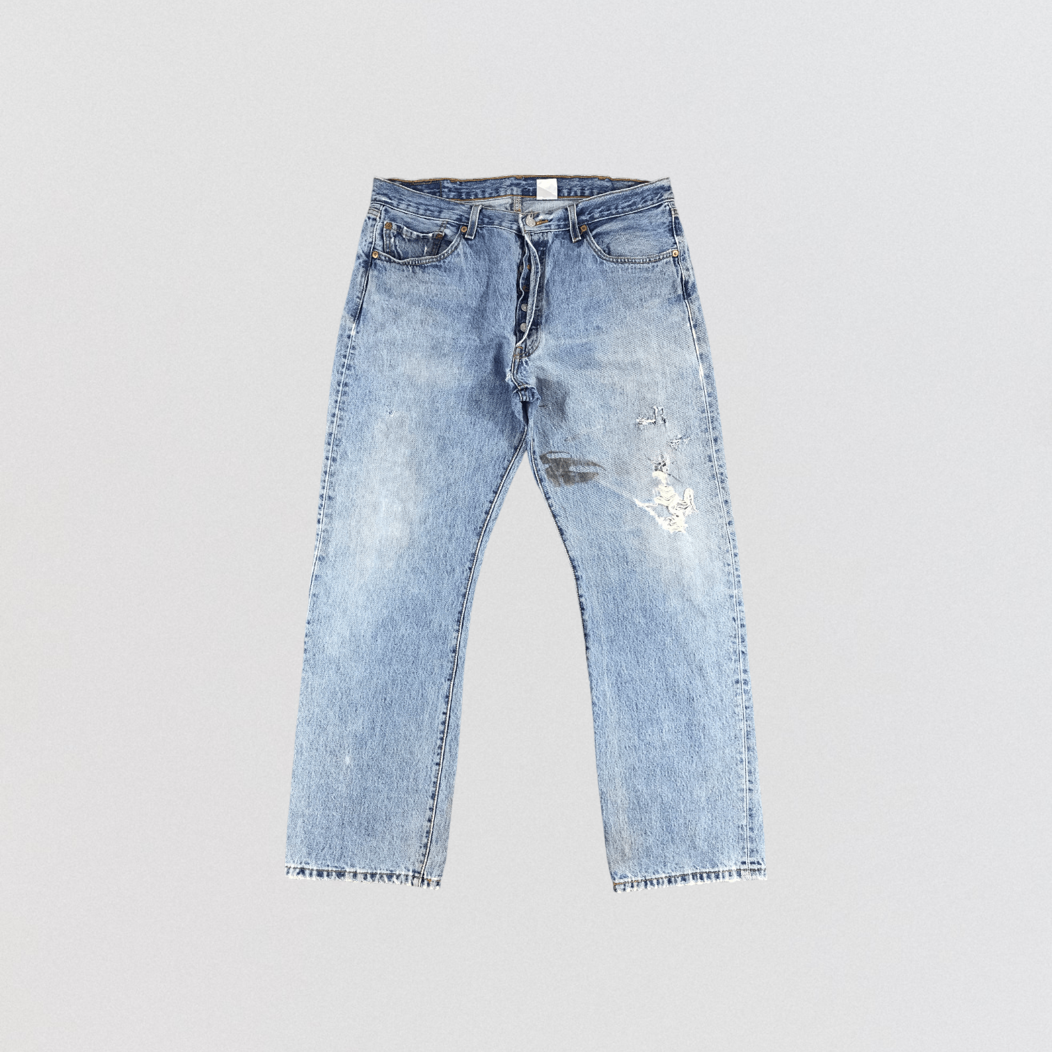 Levi's × Vintage Vintage 90s Distress Levis 501 Jeans-JM1142 Size US 37 - 1 Thumbnail