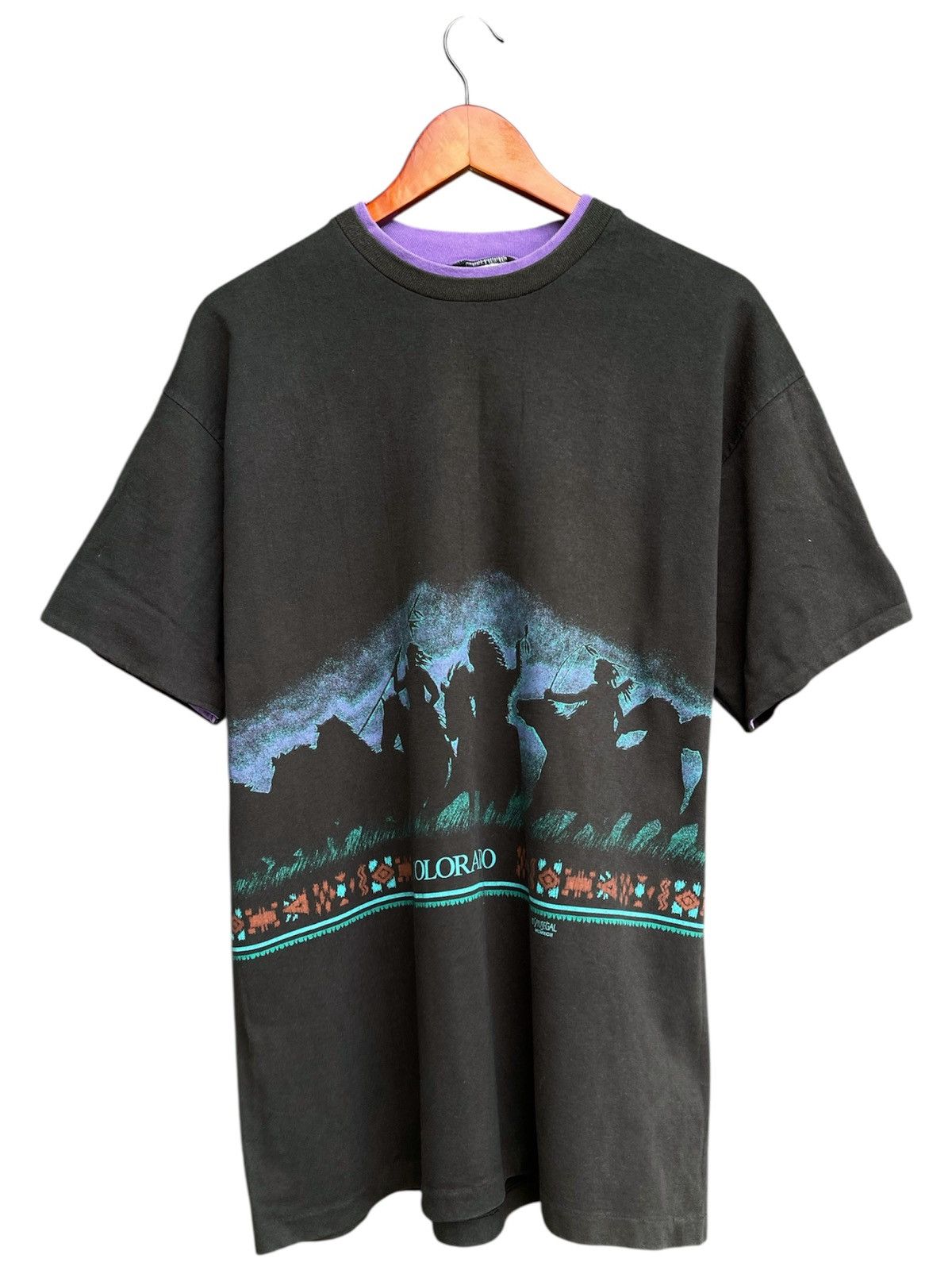 1992 Native American Tee XL Anvil Colorado Horseback Western