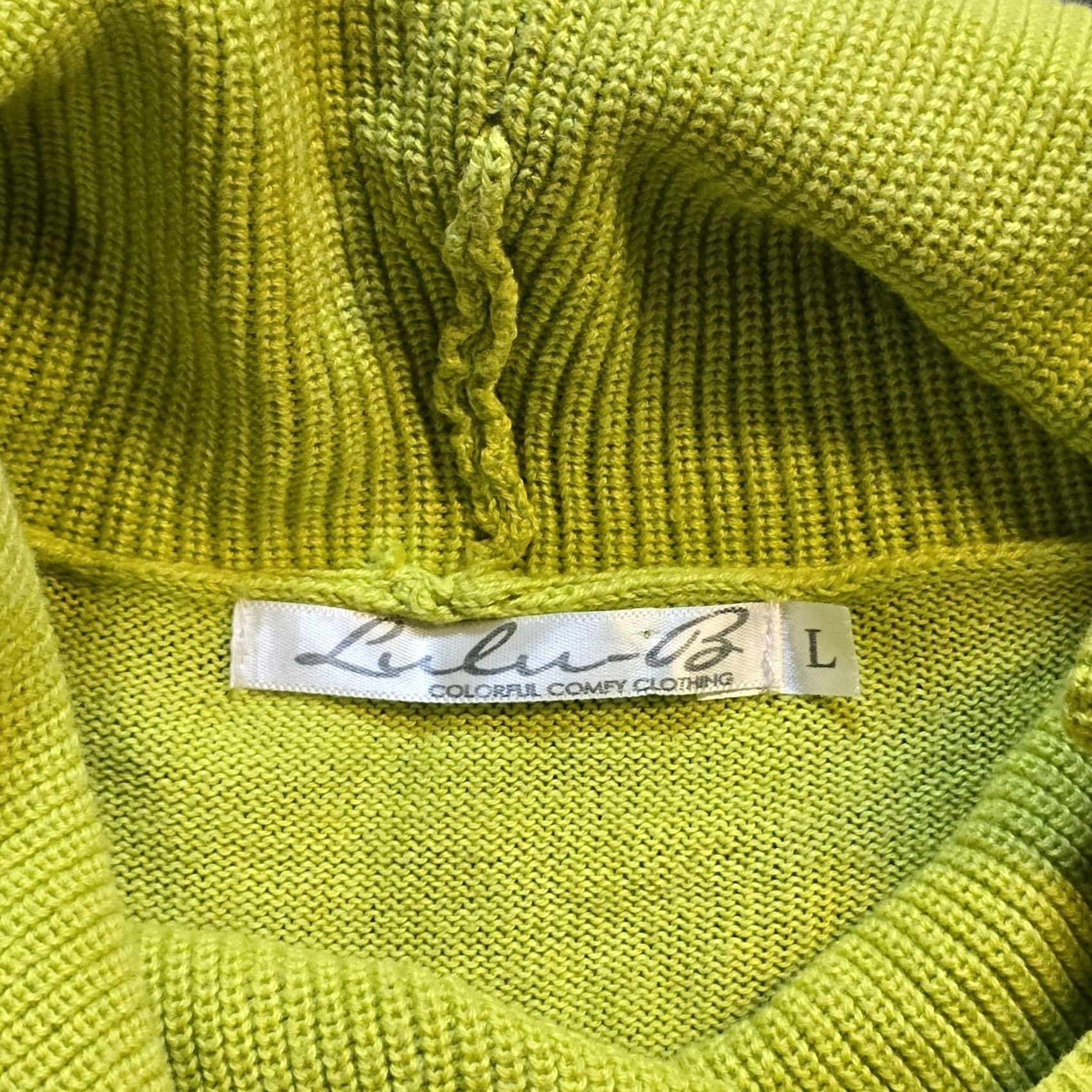 Vintage Lulu B Sweater Womens Large Green Cowl Neck Casual Lagenlook Pullover Knit Shirt Womens Size L / US 10 / IT 46 - 3 Thumbnail