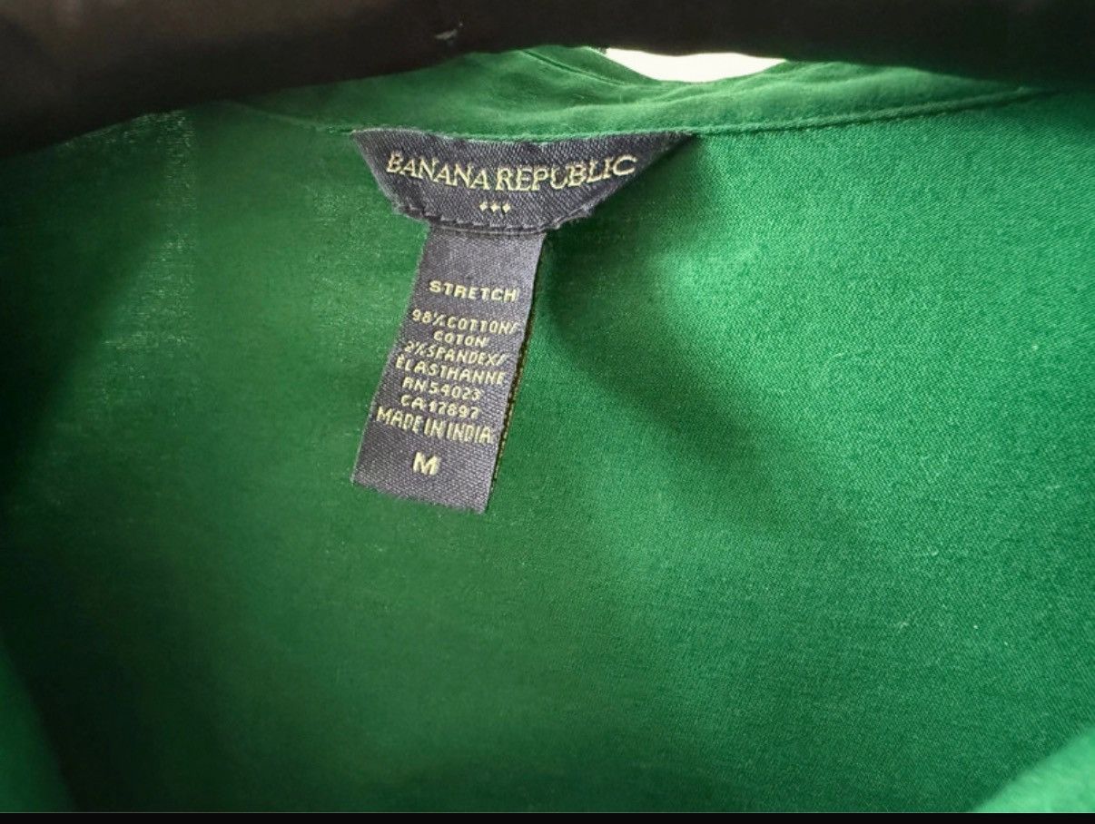 Banana Republic Old Money elegant fitted green shirt Size M / US 6-8 / IT 42-44 - 4 Thumbnail
